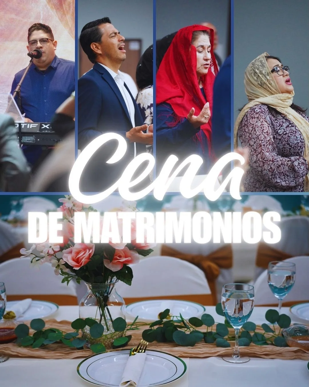 ✨ Cena de Matrimonios 2026 ✨

Vivimos un tiempo hermoso esta noche. Recibimos la bendita palabra impartida por el Pastor Jorge Jaenz desde Gutamala y nos gozamos todos juntos sobre una cena de gala. &iexcl;Dios es bueno! 

Marcos 10:9 Por tanto, lo q