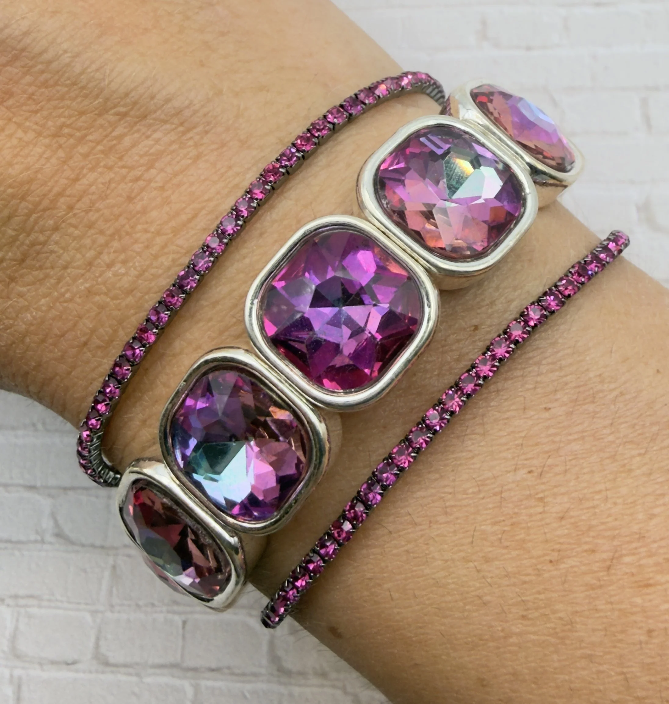 Magenta Shimmer Bracelet Set