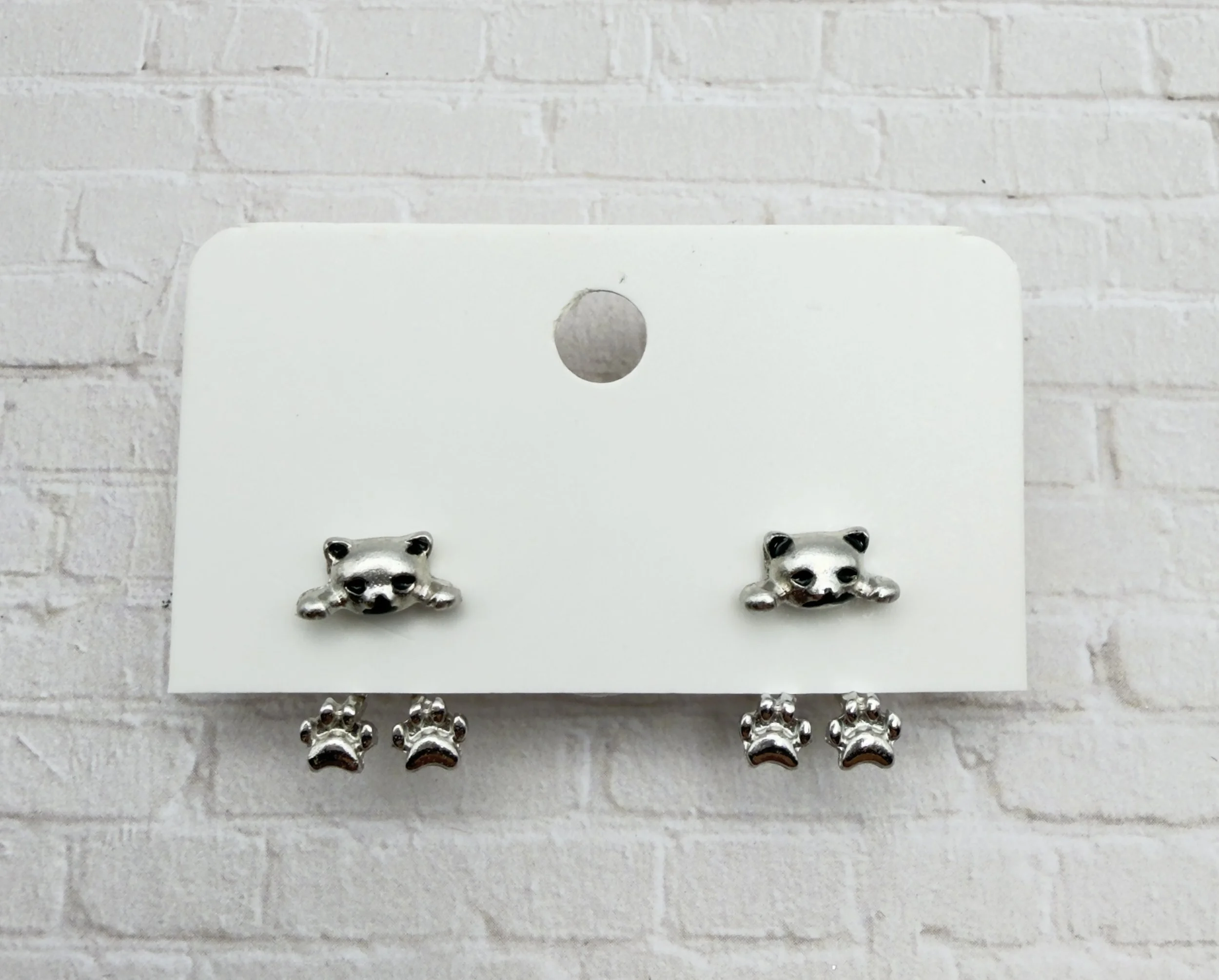 Cat & Paws Stud Earrings