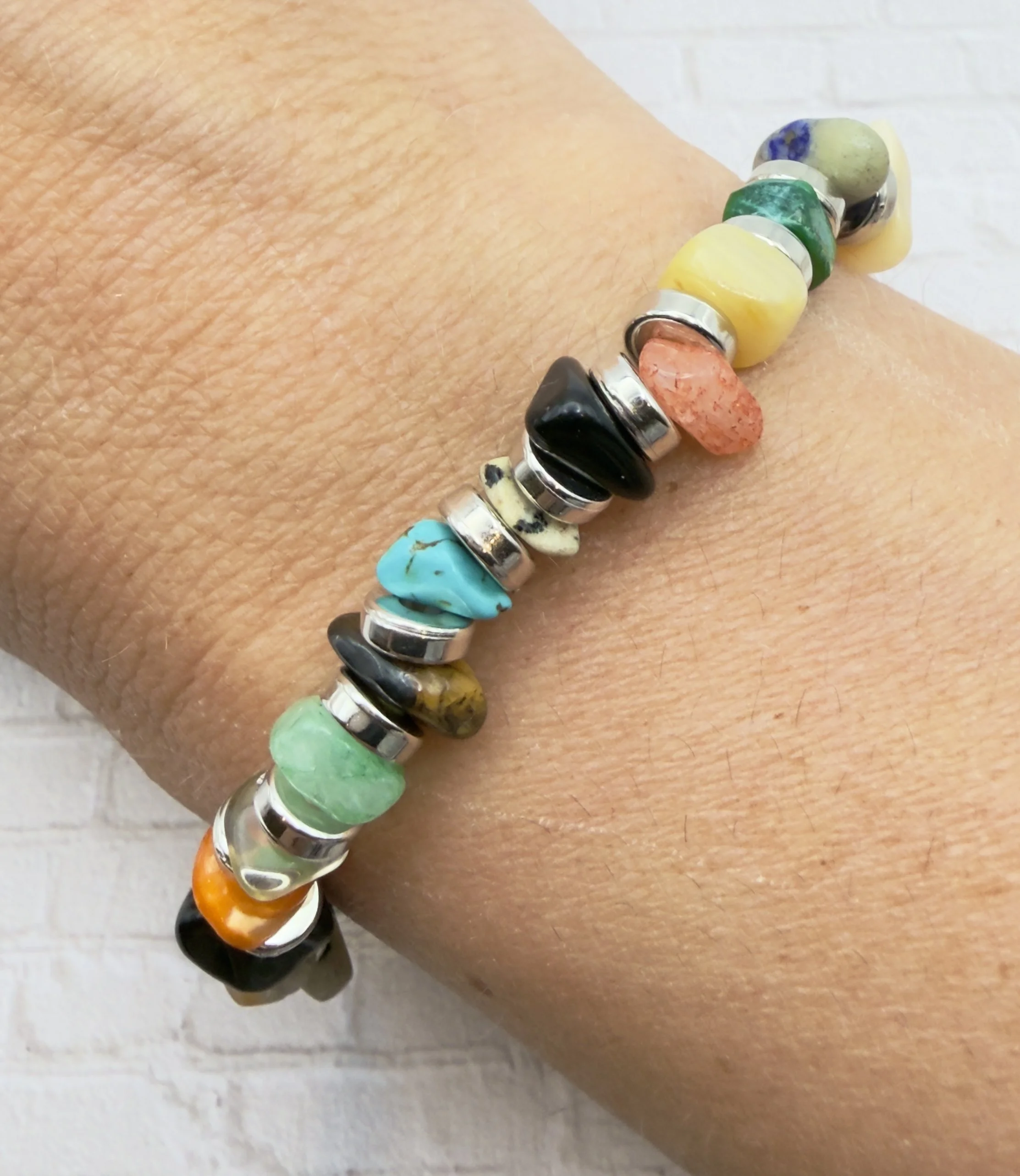 Multicolor Gemstone Stretch Bracelet