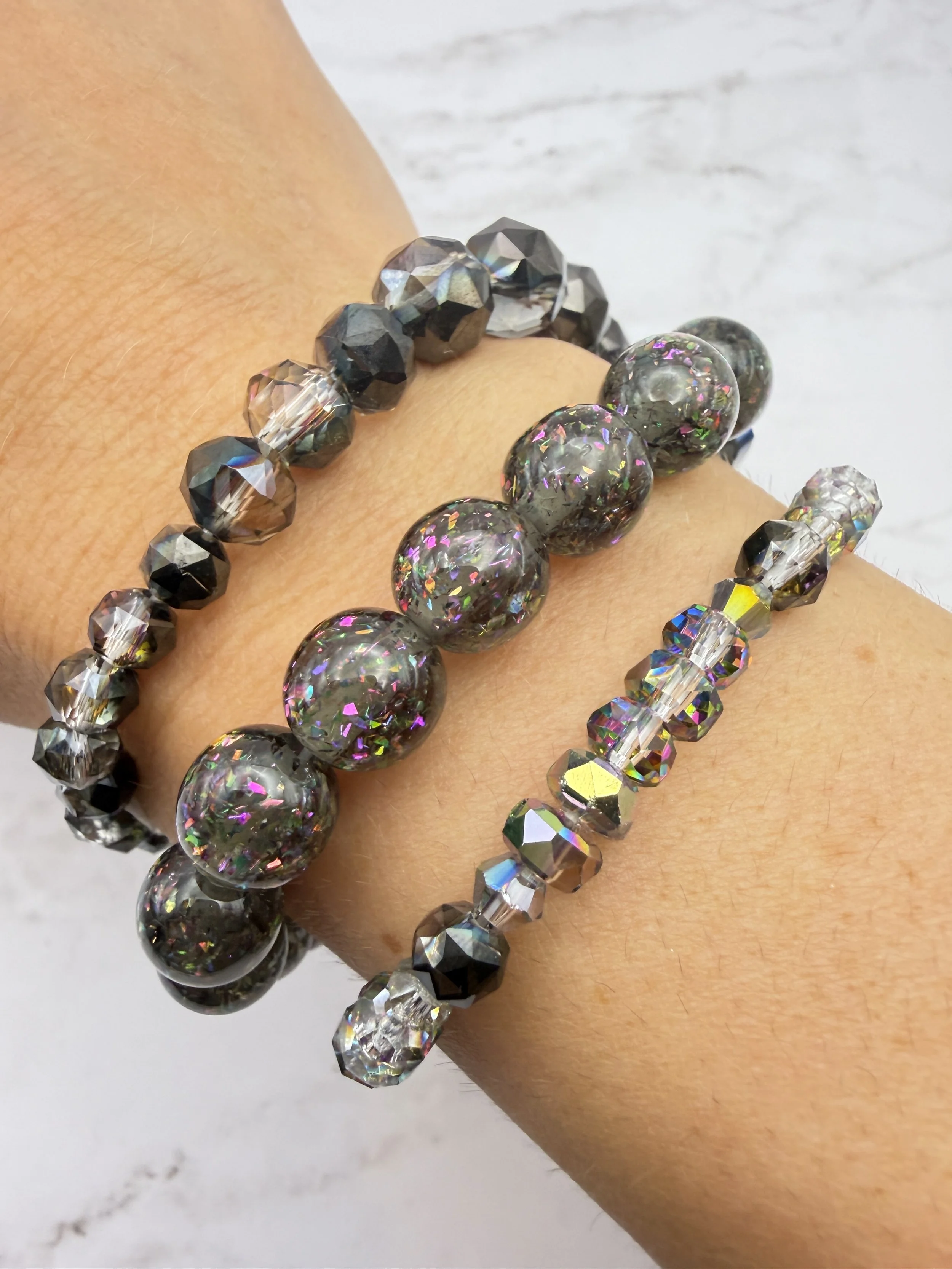 Iridescent Sparkle Bracelet Set