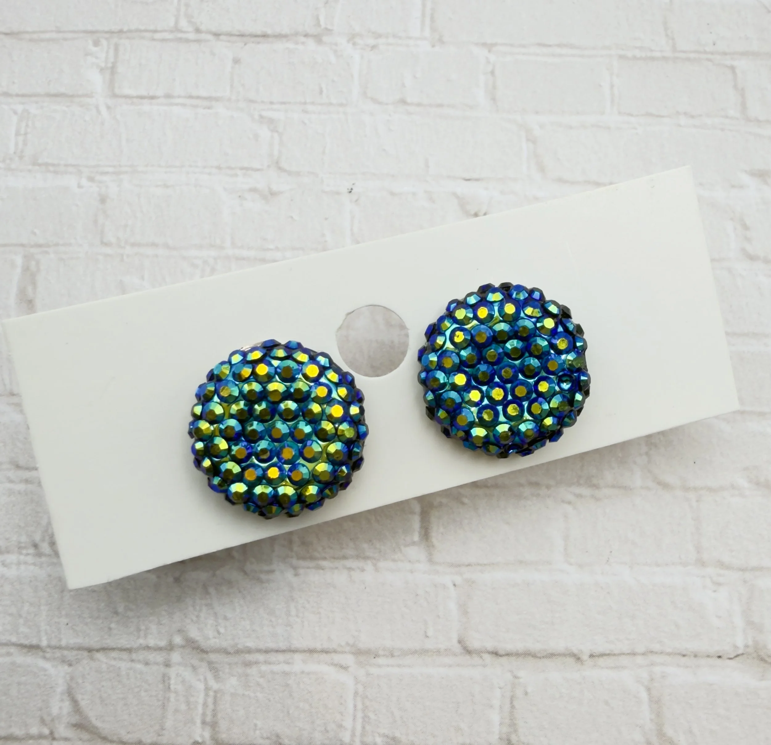 Multicolor Rhinestone Stud Earrings