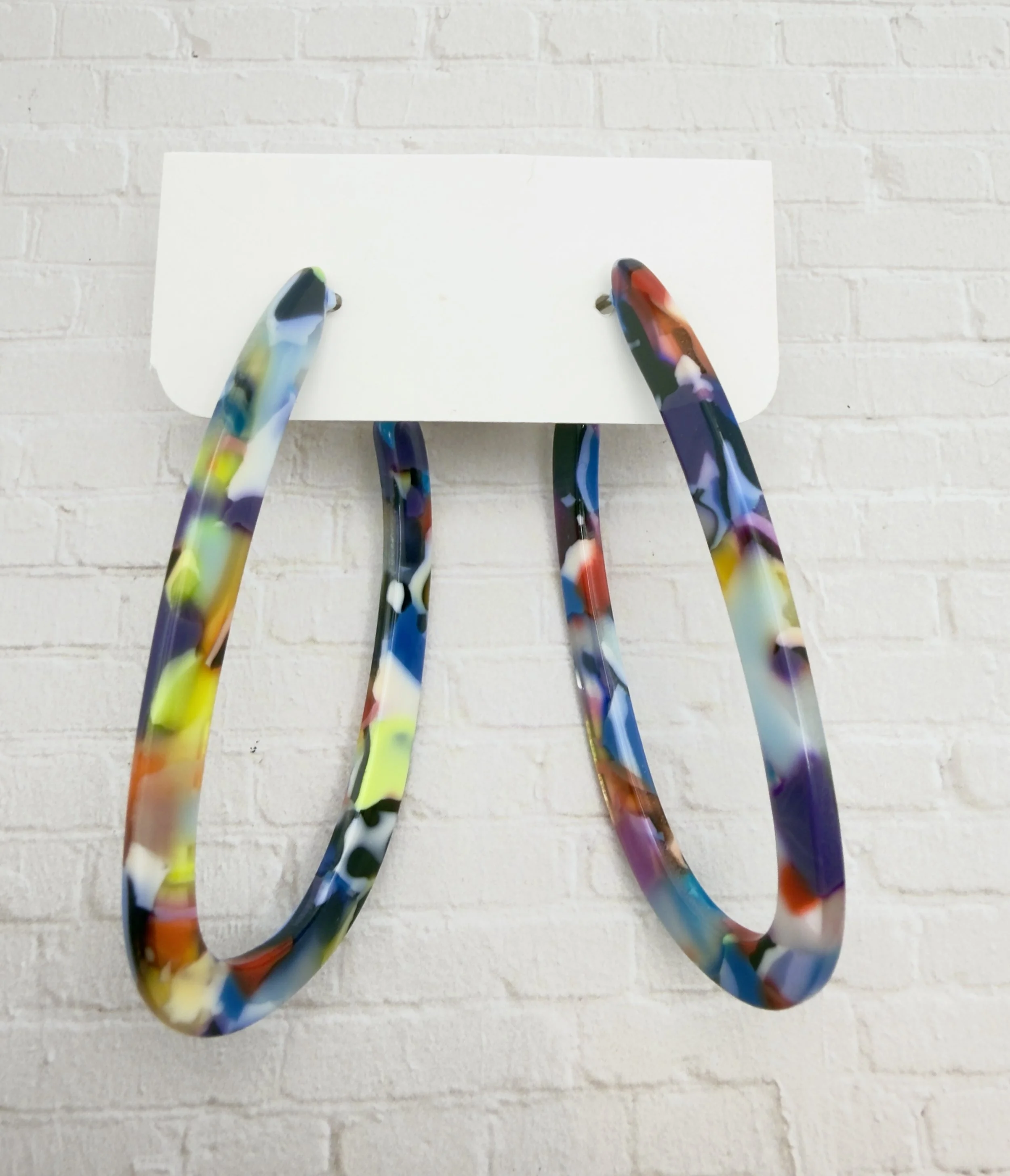 Multicolor Acrylic Hoop Earrings