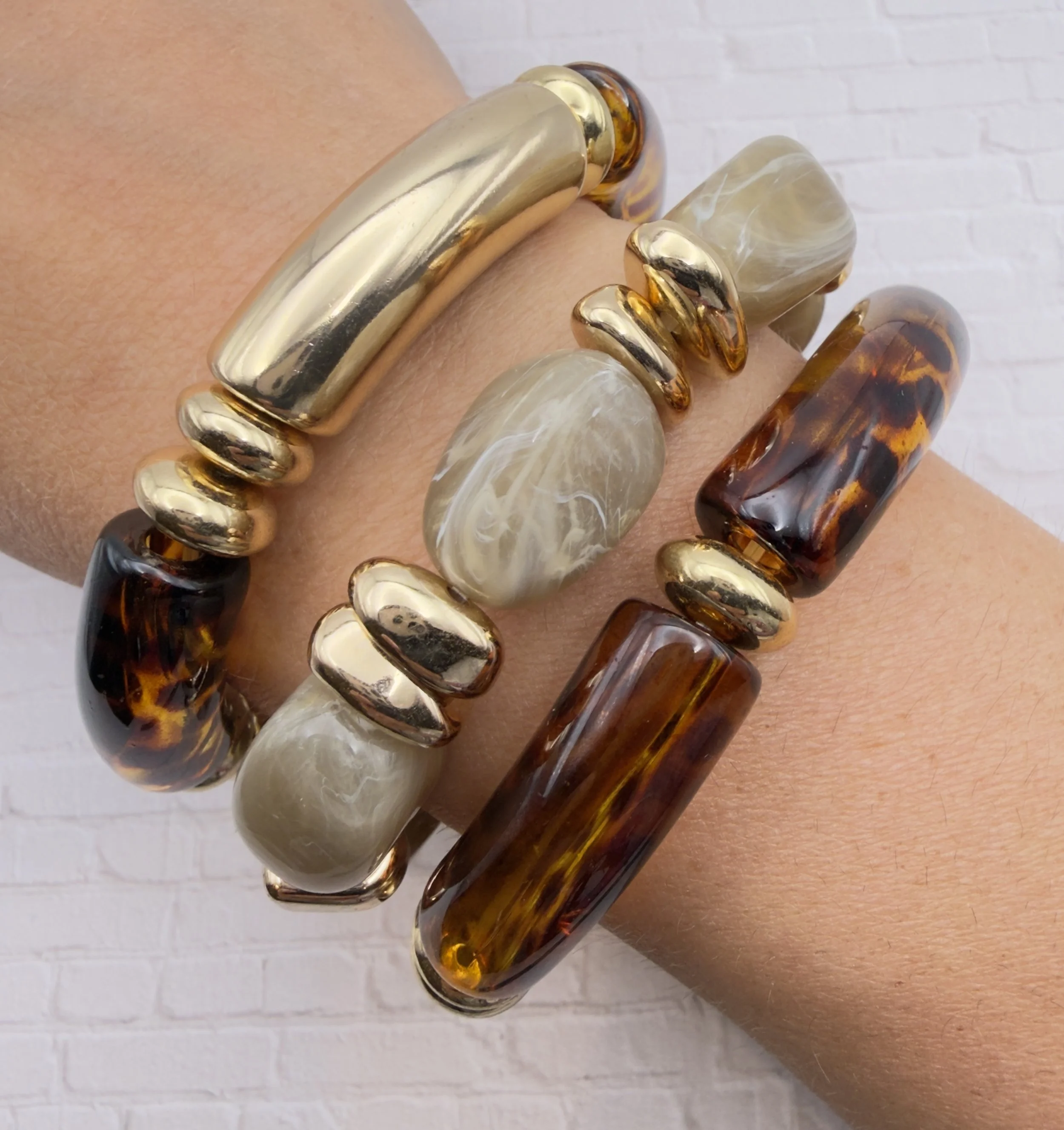 Acrylic Bamboo Bangle Set of 3