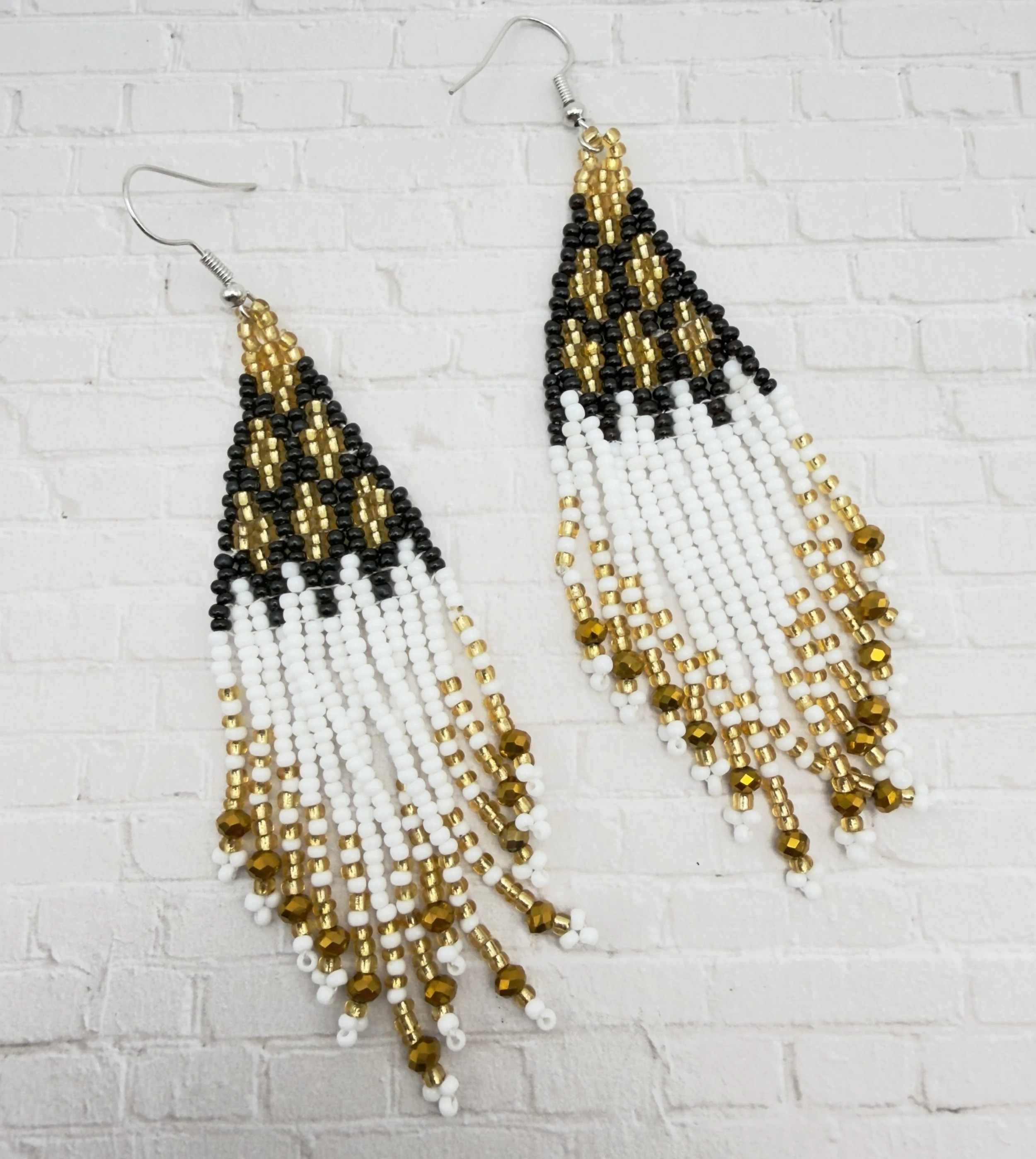 Seed Bead Fringe Earrings