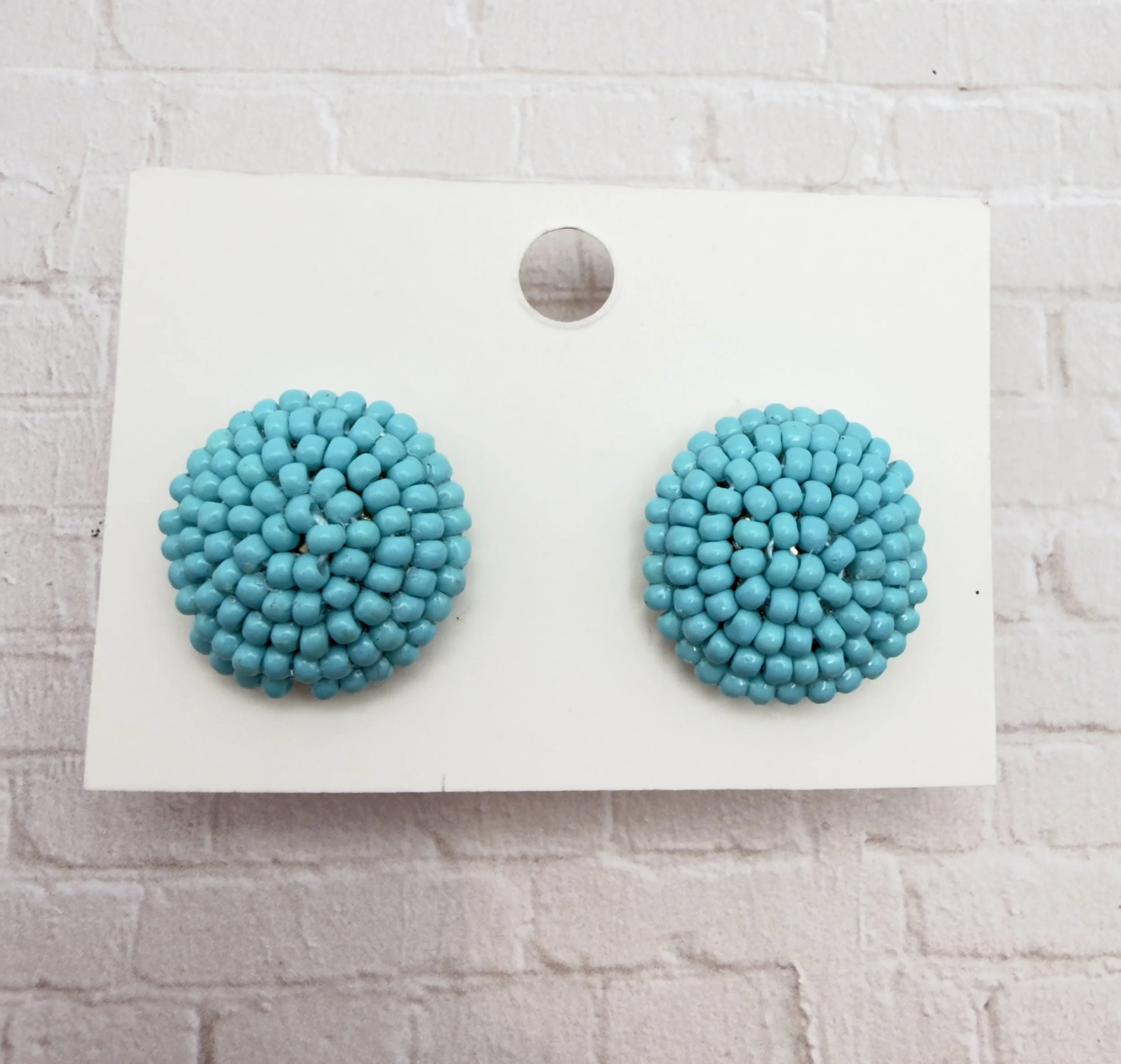 Turquoise Bead Stud Earrings