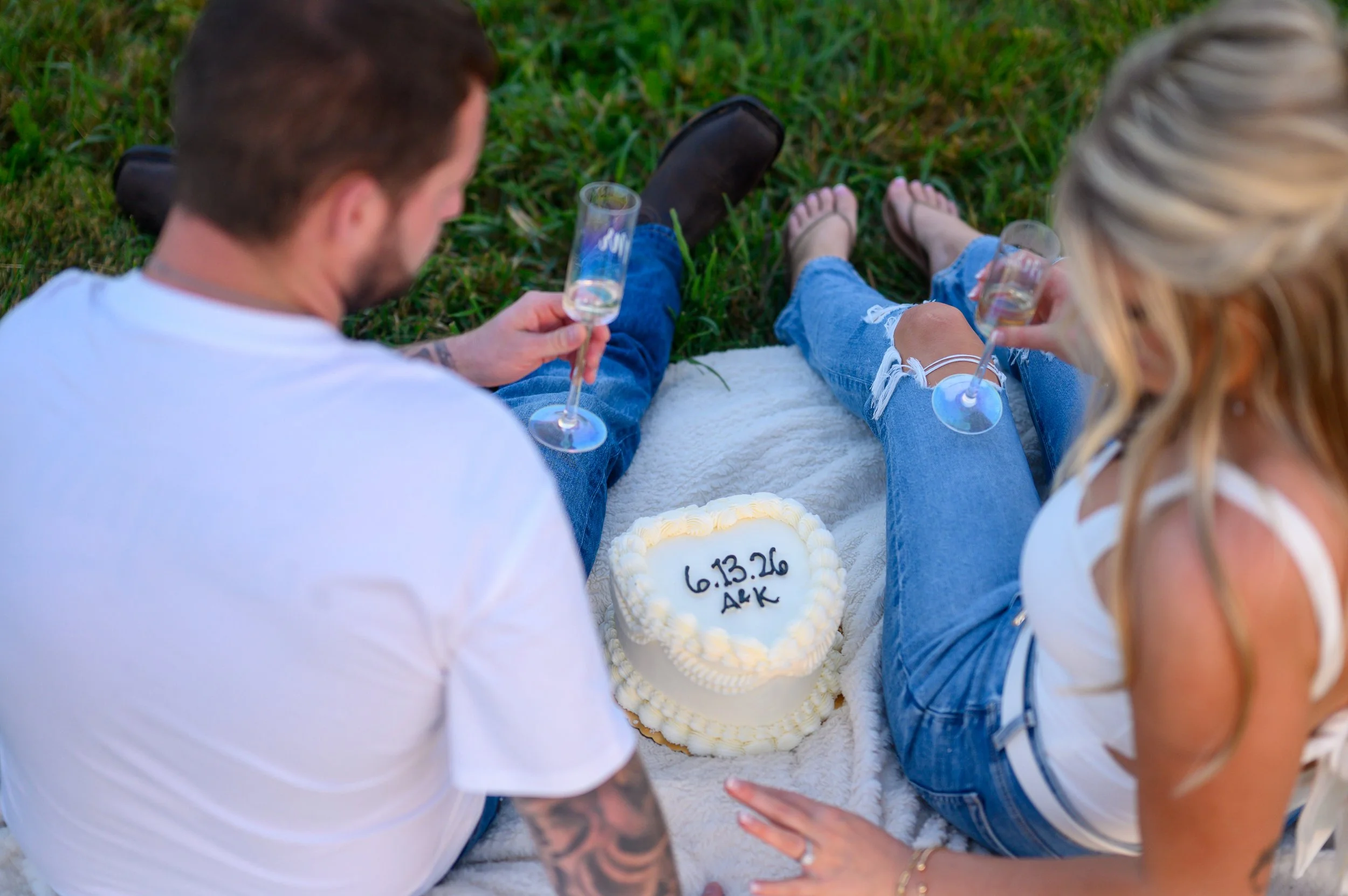 Busy engaged couple spending quality time together before their wedding day