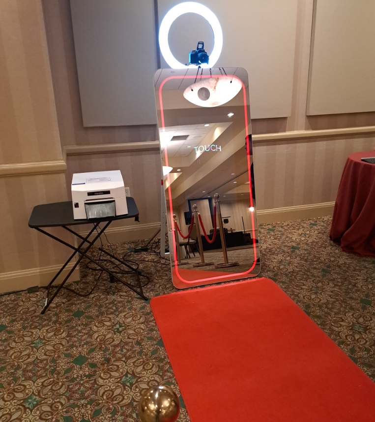 Photo booth prints customized with Hilton Farms wedding details