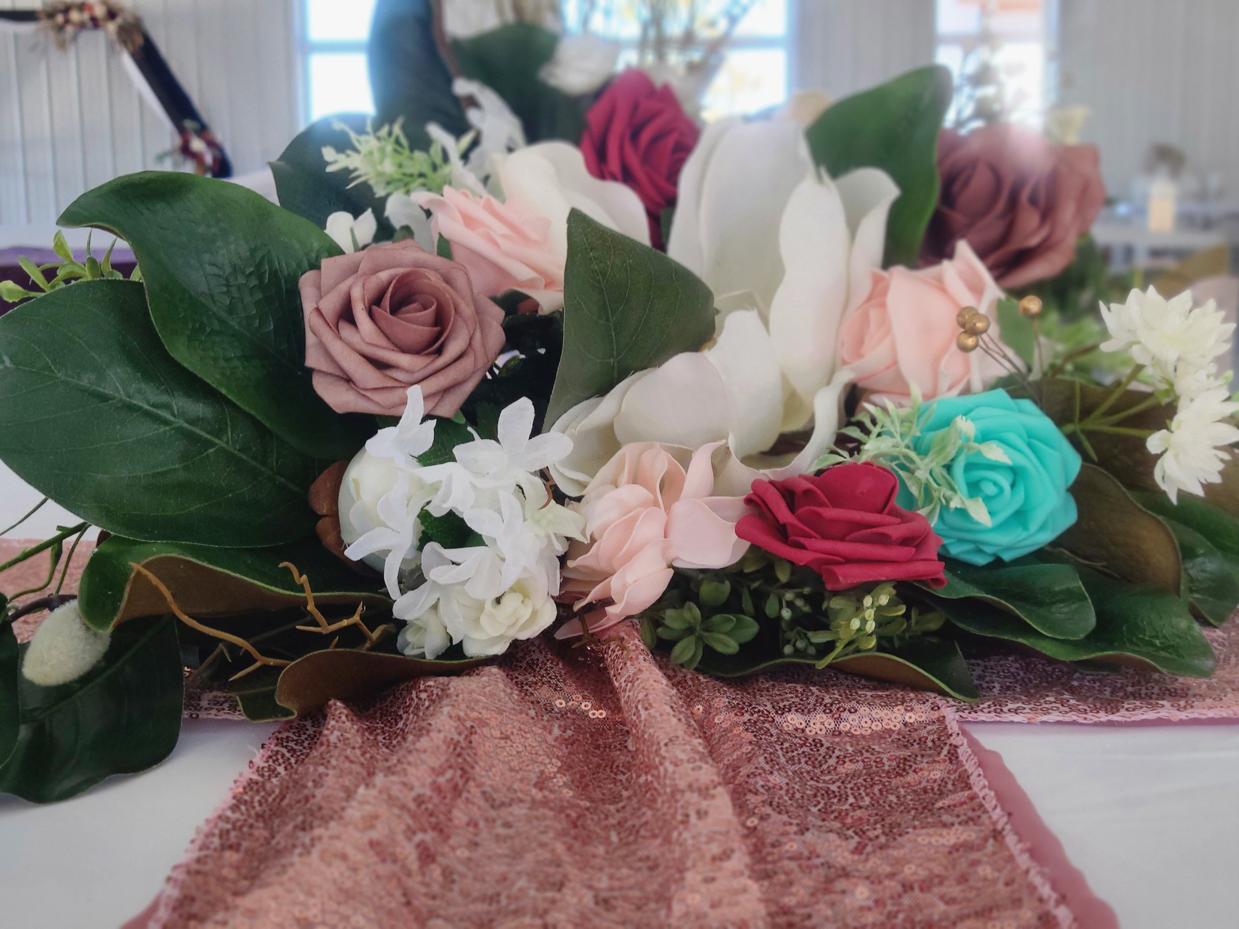 Kentucky countryside wedding venue decorated for reception