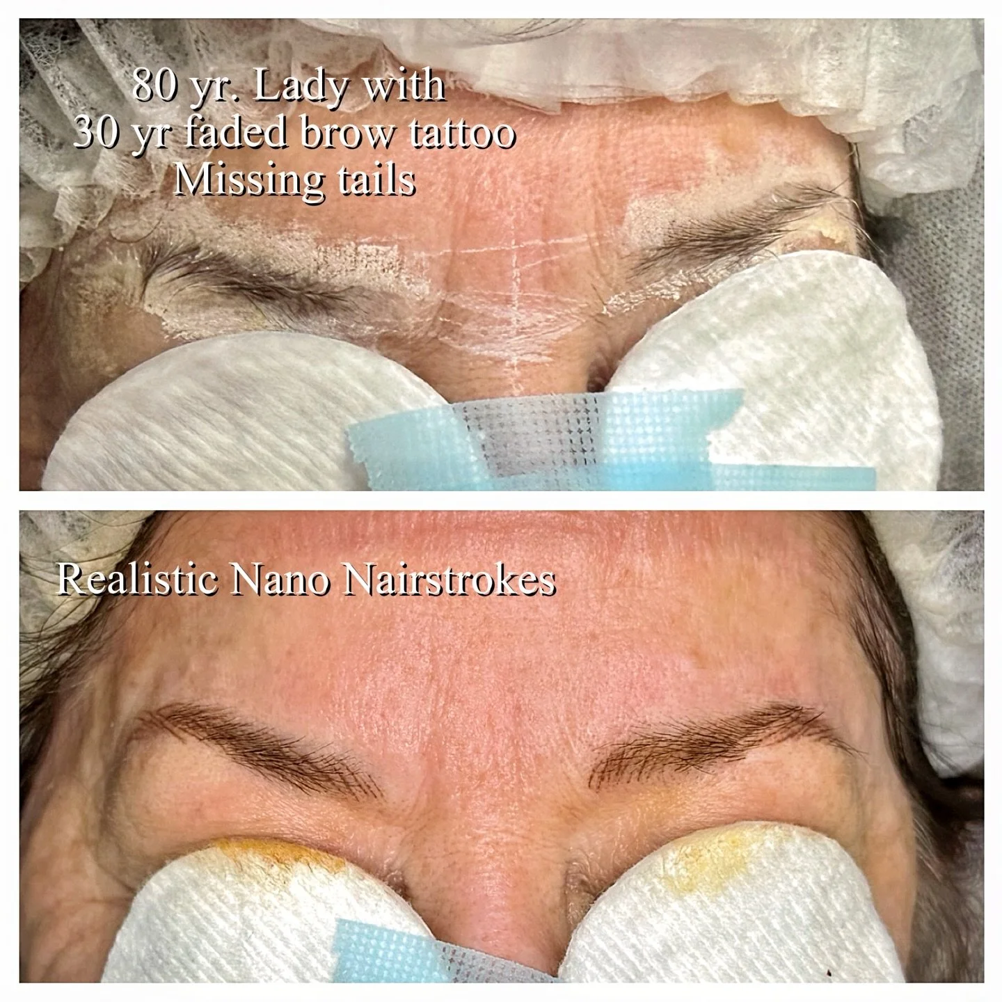 Realism Nano Hairstrokes on mature skin. 
Limited spots Book in bio
Seniors &amp; Students get 25% off all services all year.

#BeforeAndAfterBrows  #Tustinbrows #tustinpermanentmakeup #LuxuryPMU #pmuresults
