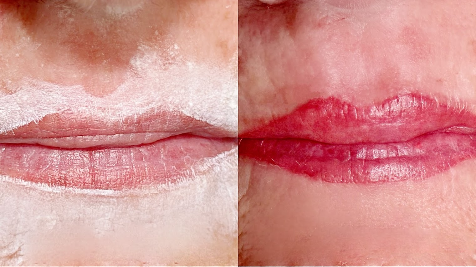 Lip blushing, lip tattoo, lipline restoration.