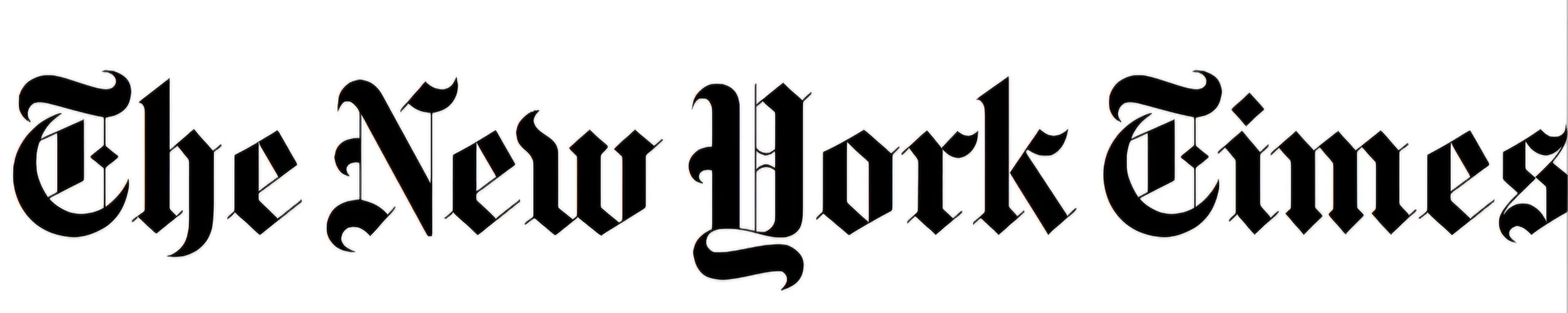 The logo of The New York Times in black gothic font on a white background.