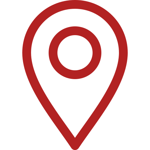 Black and red map pin icon. Mobile windshield repair service area including Sandusky Erie Ottawa and Huron Counties Ohio