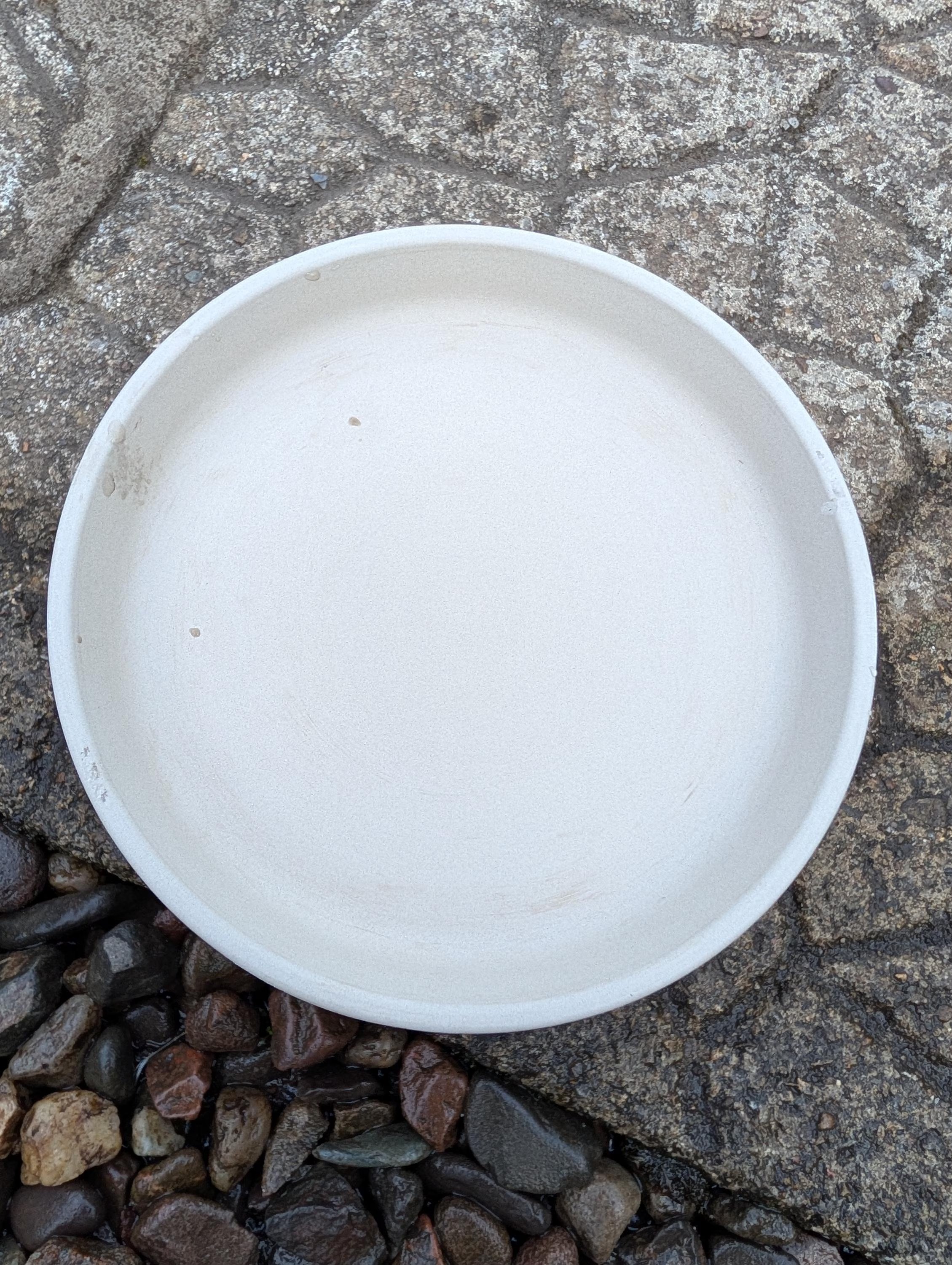 White Ceramic Plant Saucer | Frost Resistant Garden Pot Tray for Indoor & Outdoor Use