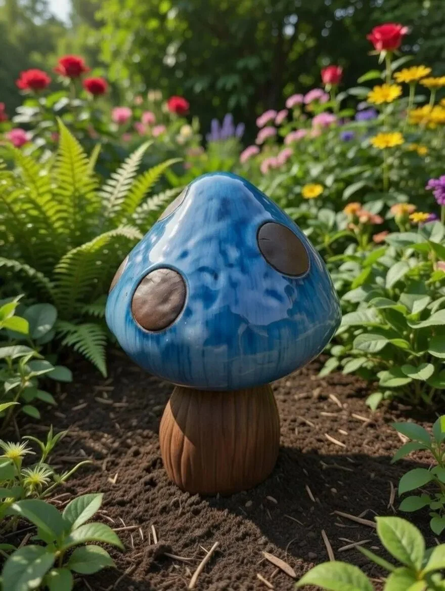 Ceramic Garden Toadstool Ornament | Fairy Garden Decor