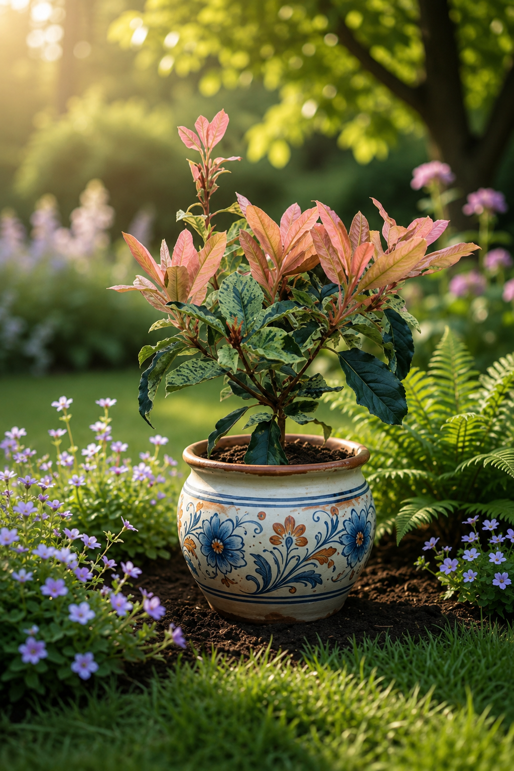 Photinia Pink Crispy 3L Pot | Evergreen Shrub | Pink New Growth Garden Plant | Hardy Hedging Plant UK | Outdoor Patio Plant
