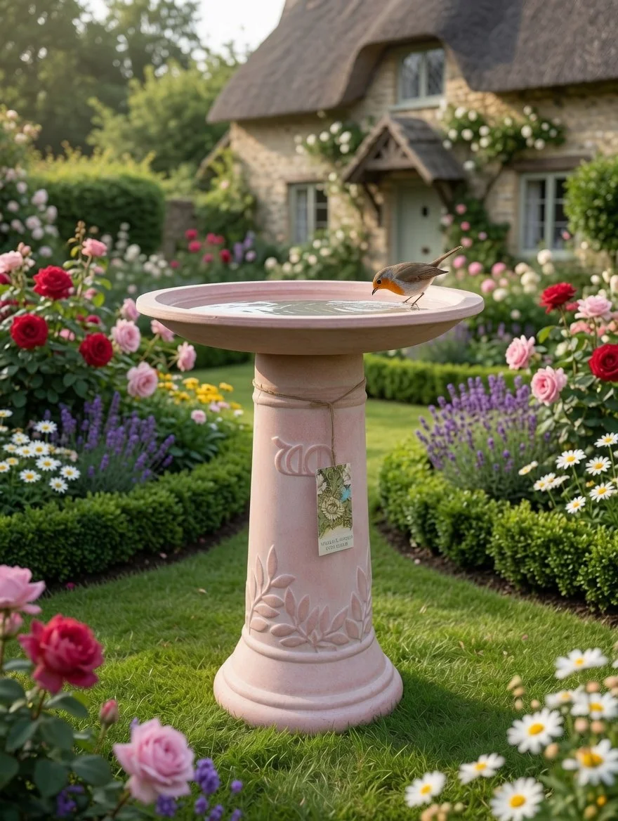Terracotta Bird Bath | William Morris Style Garden Ornament