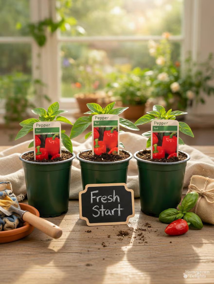 Sweet Pepper Plants (9cm Pot) - Red, Yellow, or Orange