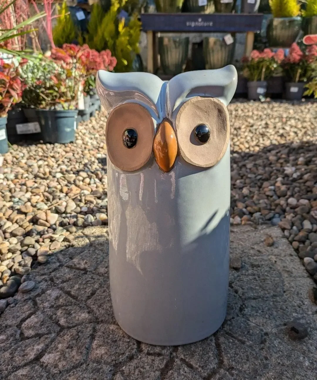 Ceramic Owl Family Garden Ornaments.webp