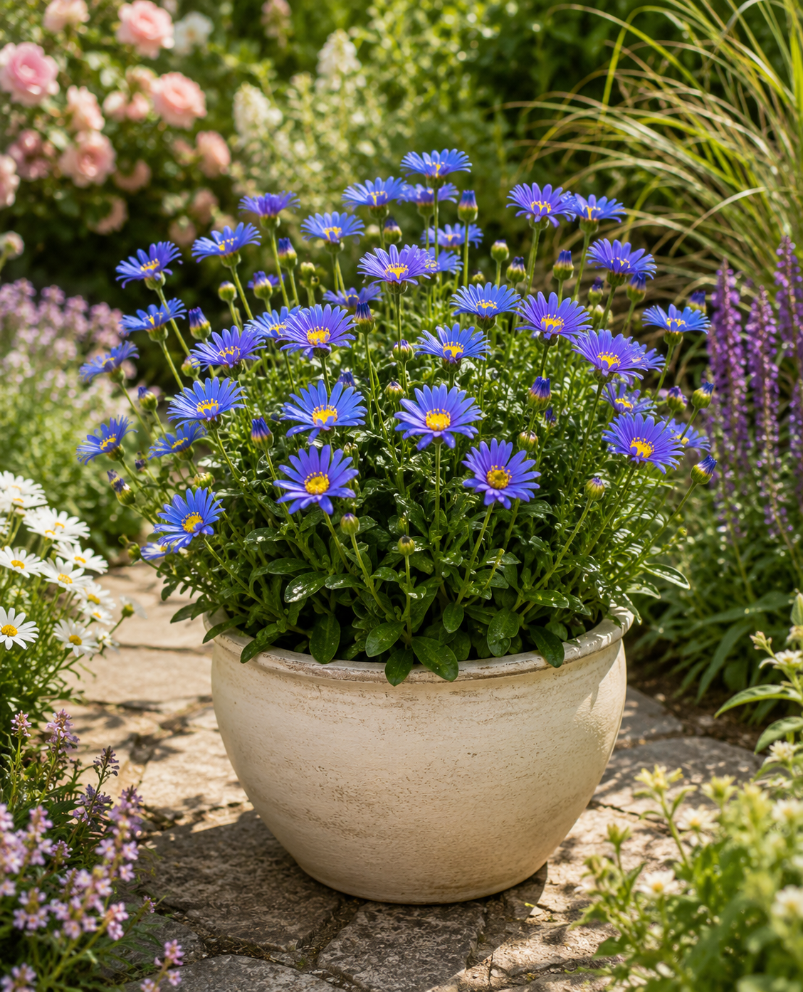 Felicia Blue Daisy Plant (10.5cm Pot) - Blue Marguerite Daisy