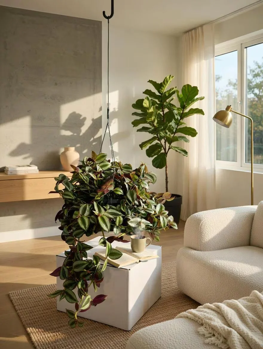 Tradescantia Zebrina Plant in 17cm Hanging Pot