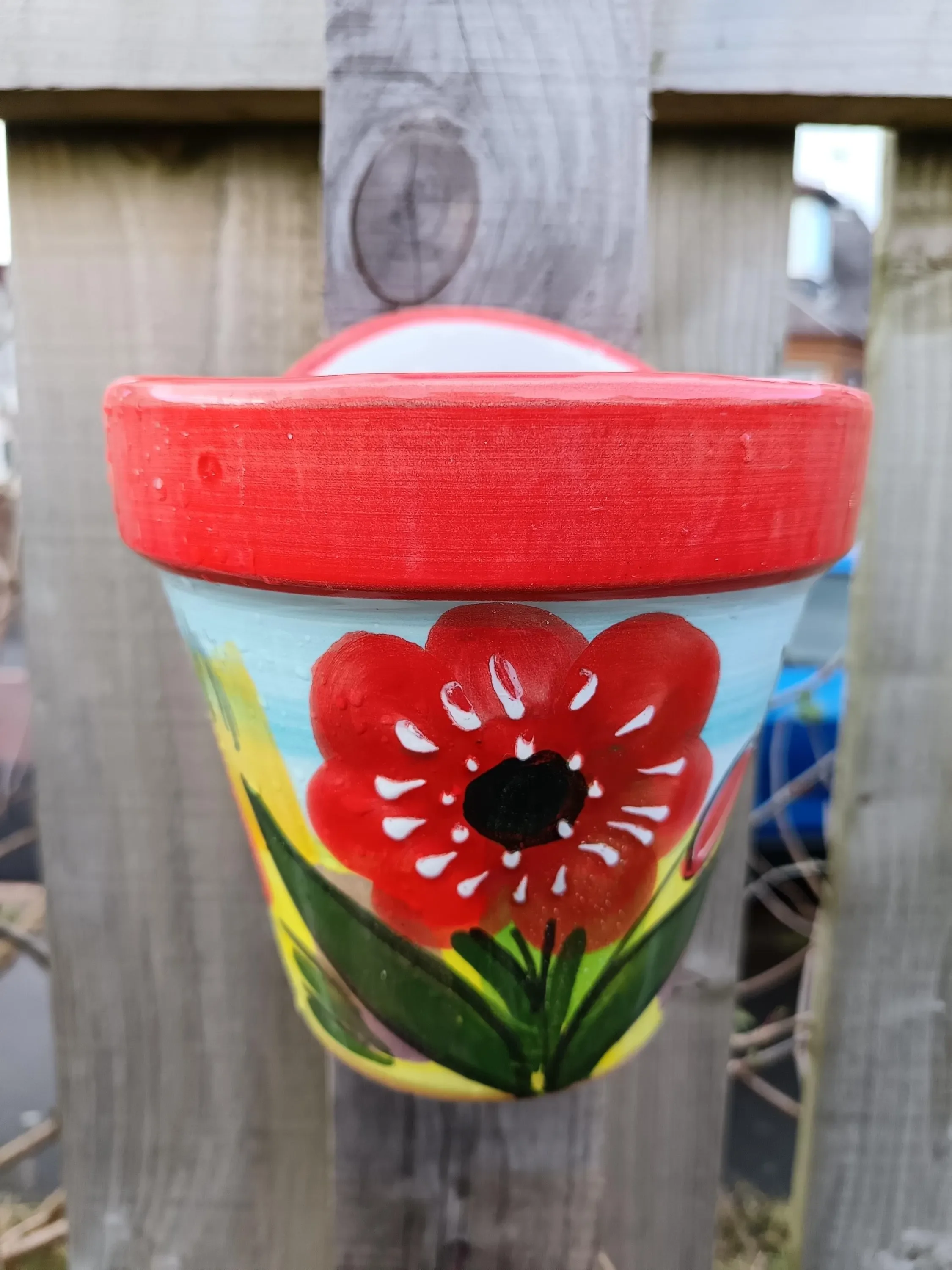 Red Tulip | Spanish Wall Pot | Handmade Ceramic Wall Planter