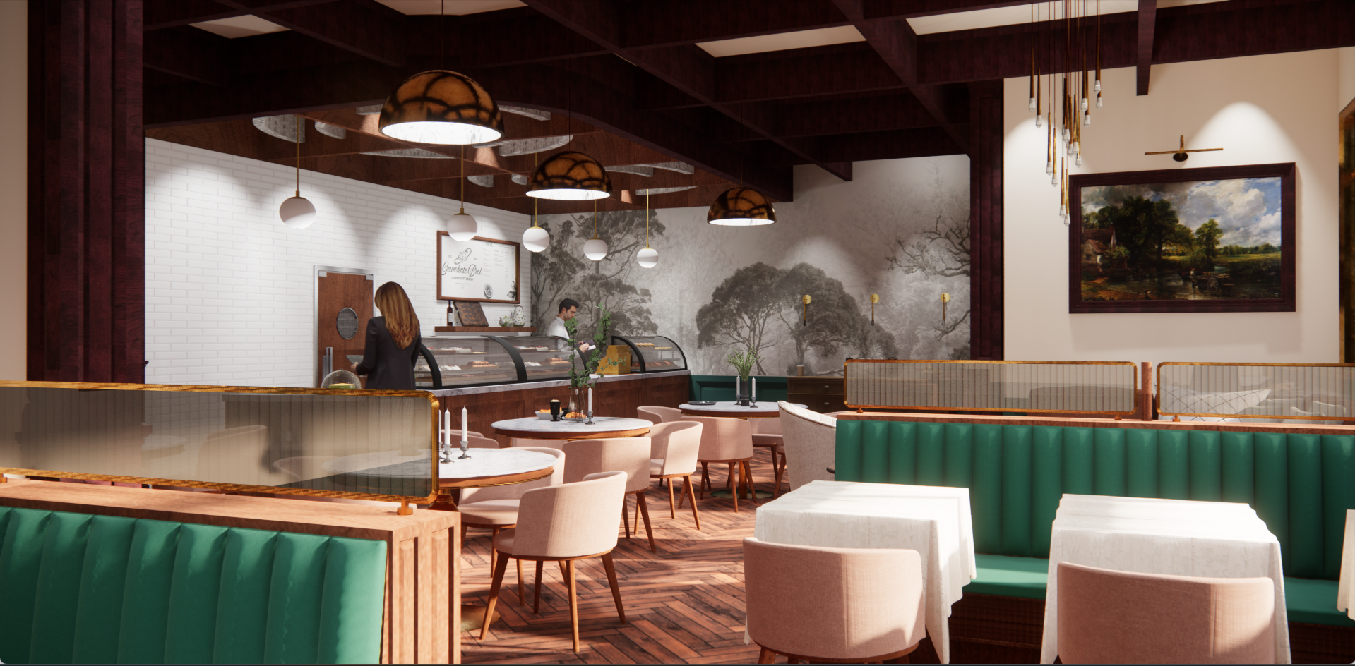 Seating inside the restaurant