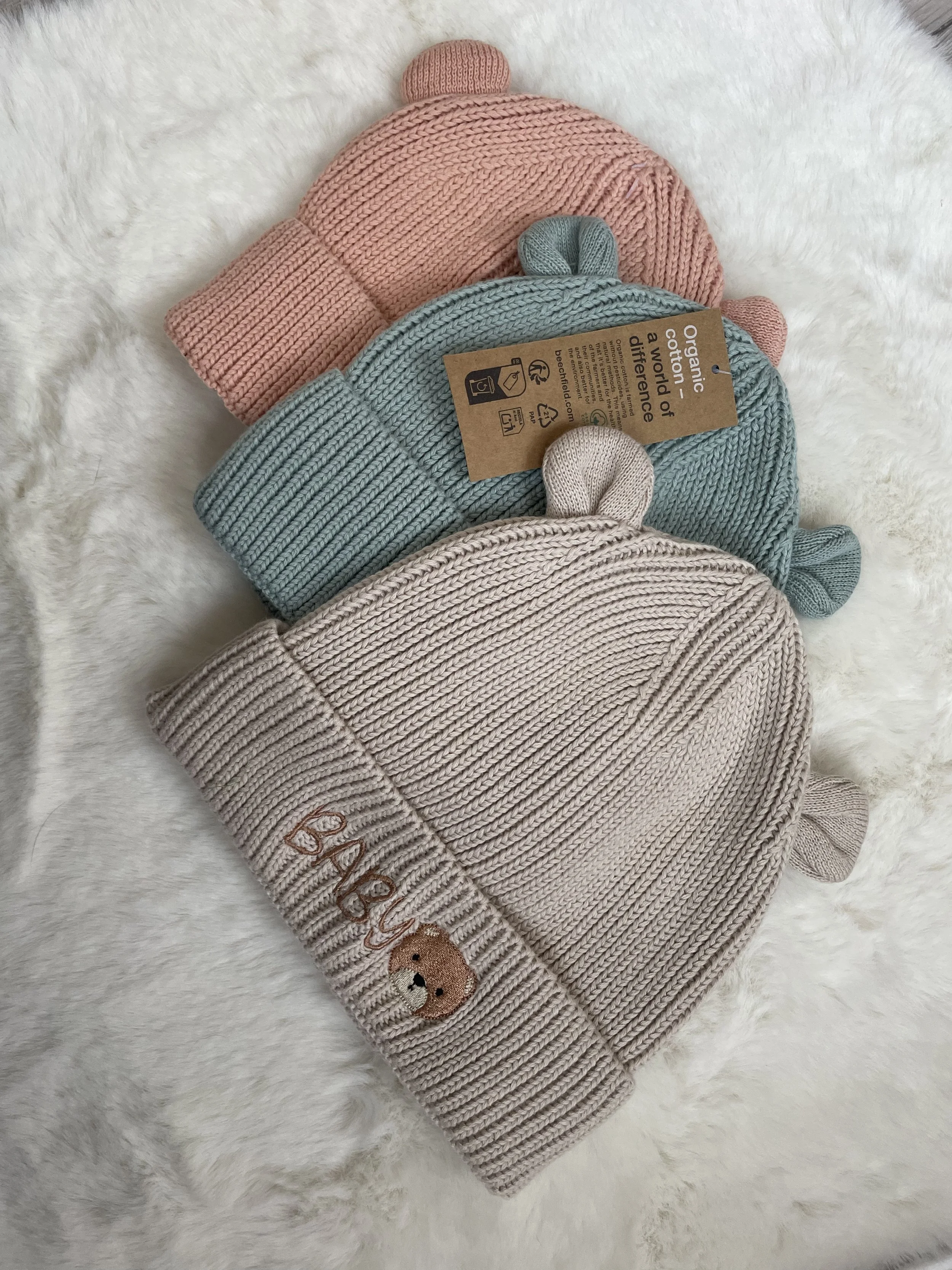 Baby bear ears Organic Beanie Hat