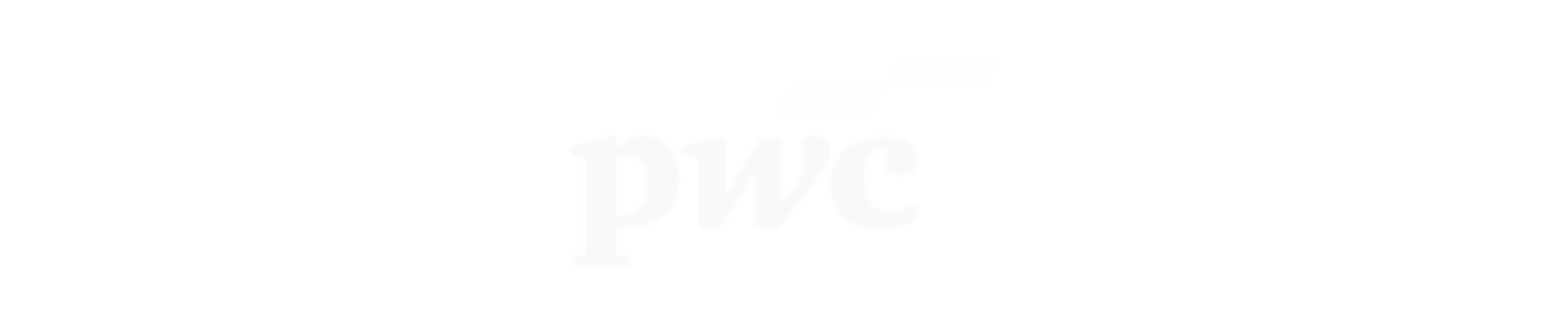 Distorted 3D text logo of the company 'PWC' on a black background.