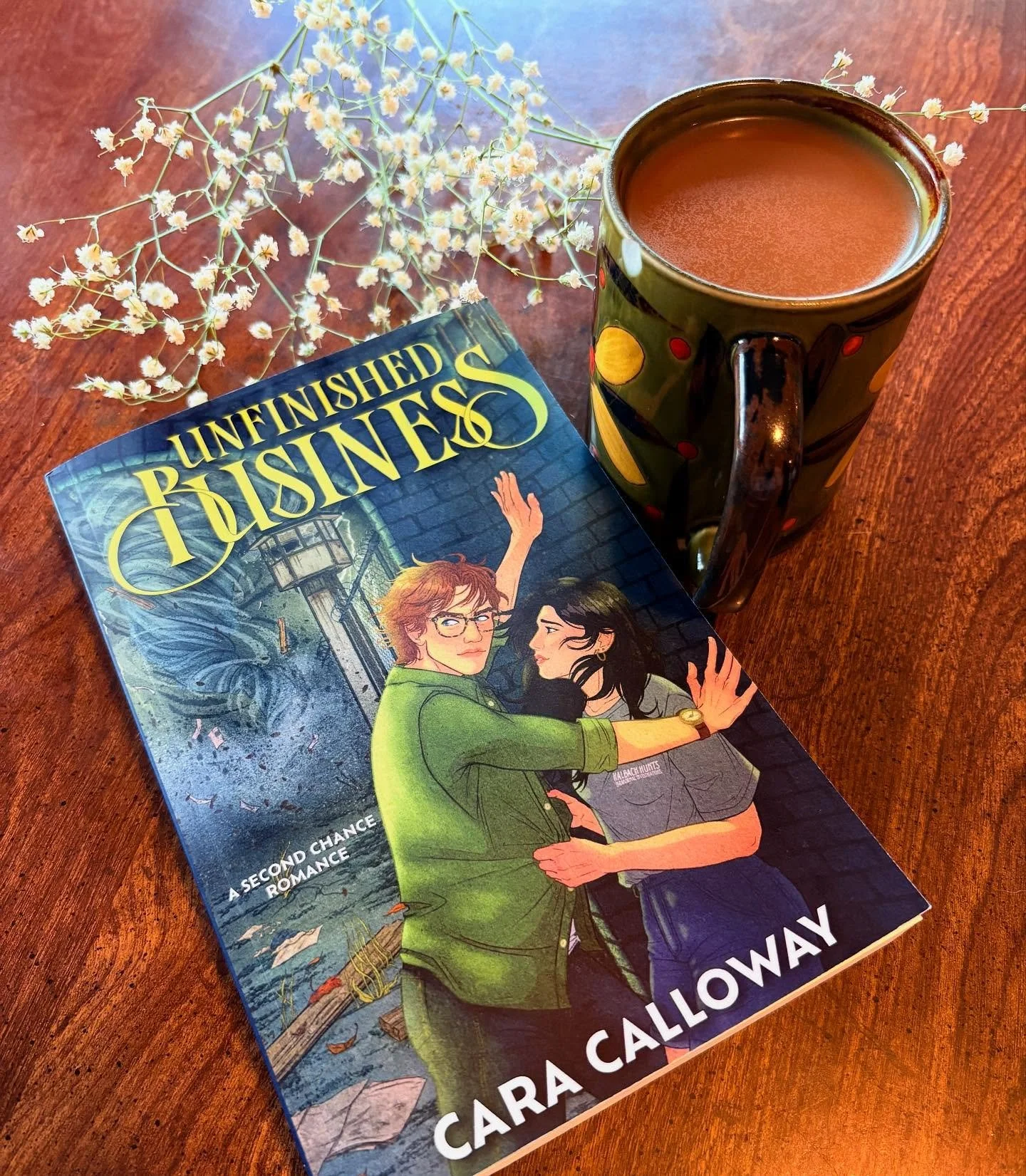 Coffee (home brewed drip with two spoons of sugar and oat milk) &amp; Currently reading!

I&rsquo;m almost halfway through Unfinished Business by @caracallowaywrites and I am loving it so far! The tension, the dual timelines, the ANGST??? It&rsquo;s 