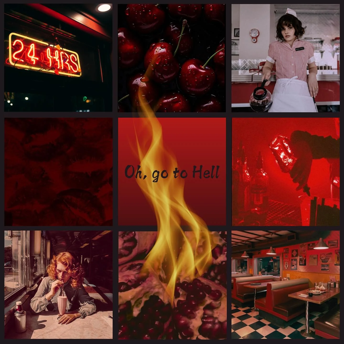 The brain worms have been noodling&hellip; so I figure it&rsquo;s time to sneak preview the mood board for my WIP as an accountability tracker for myself to finish drafting the dang thing!

Limbo is a denny&rsquo;s diner, and Hell just got a whole lo