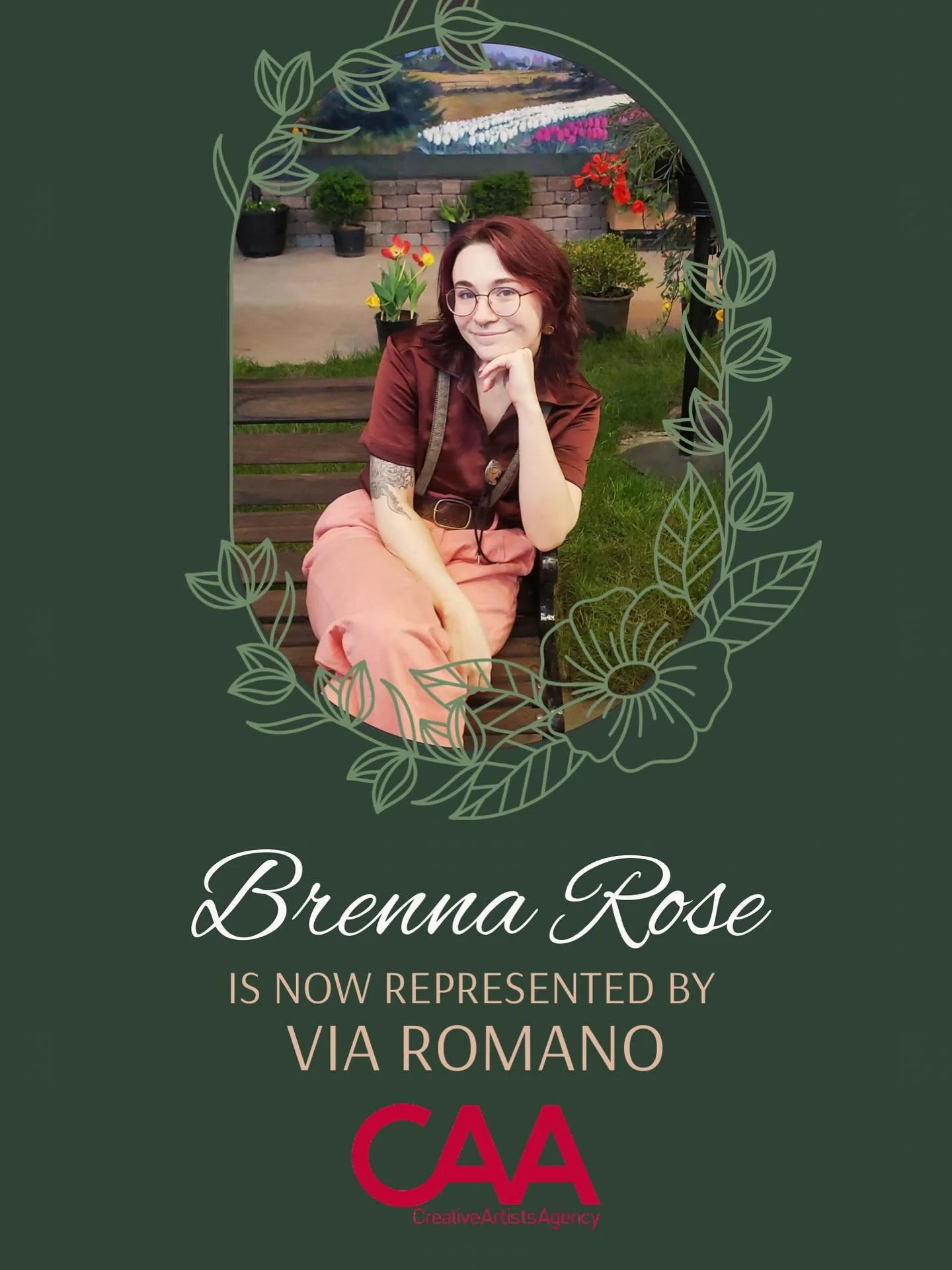 I am so pleased to announce that I am now represented by Via Romano at Creative Artists Agency! 

When I had my call with Via, I was truly over the moon. She completely gets my sapphic stories; current, past, and yet to be. I couldn&rsquo;t ask for a