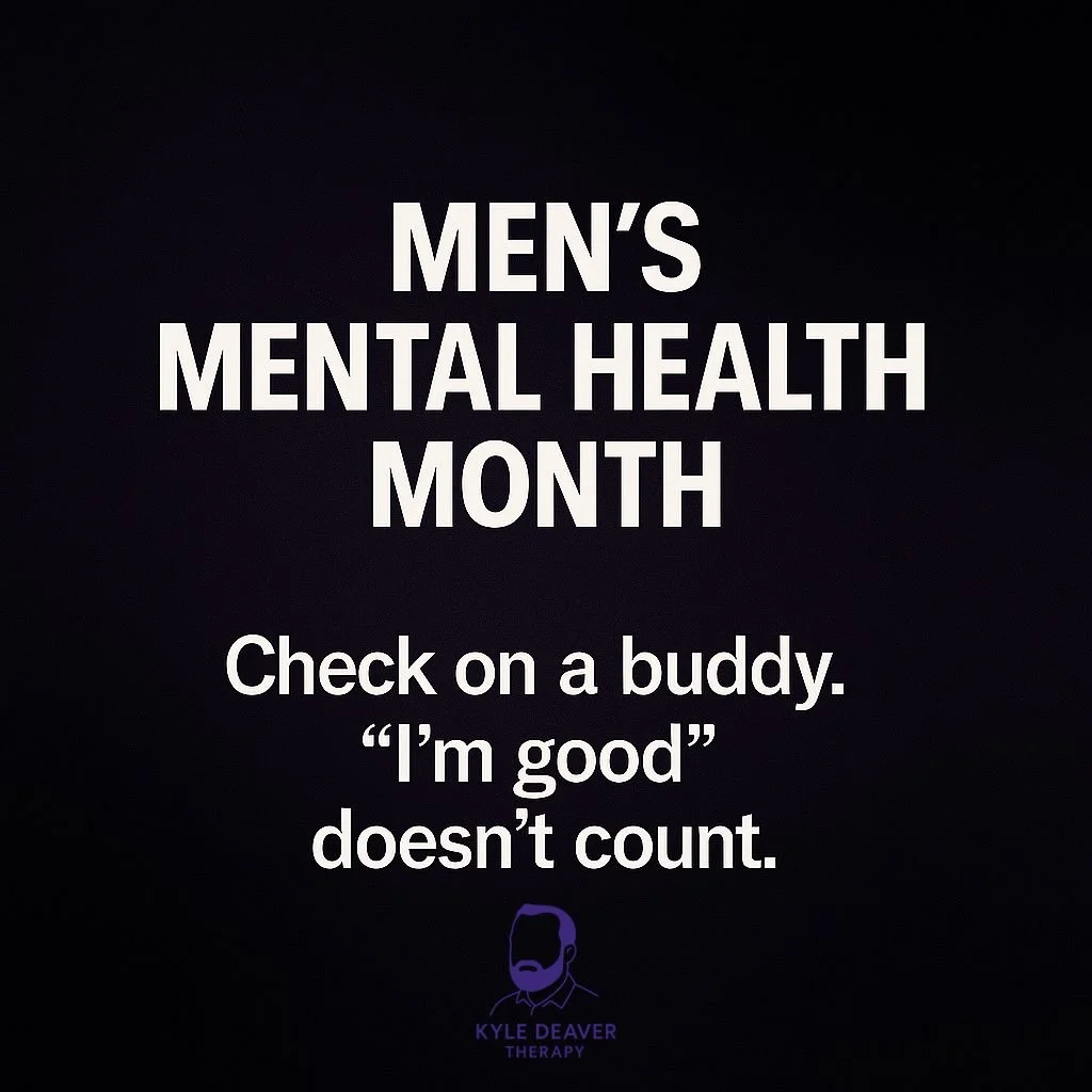 November is Men&rsquo;s Mental Health Month. Check on your people, and let them check on you. If &ldquo;I&rsquo;m good&rdquo; is the answer, ask one more question.

#MensMentalHealth #TherapyForMen #BreakTheStigma #MentalHealthAwareness #StrongNotSil