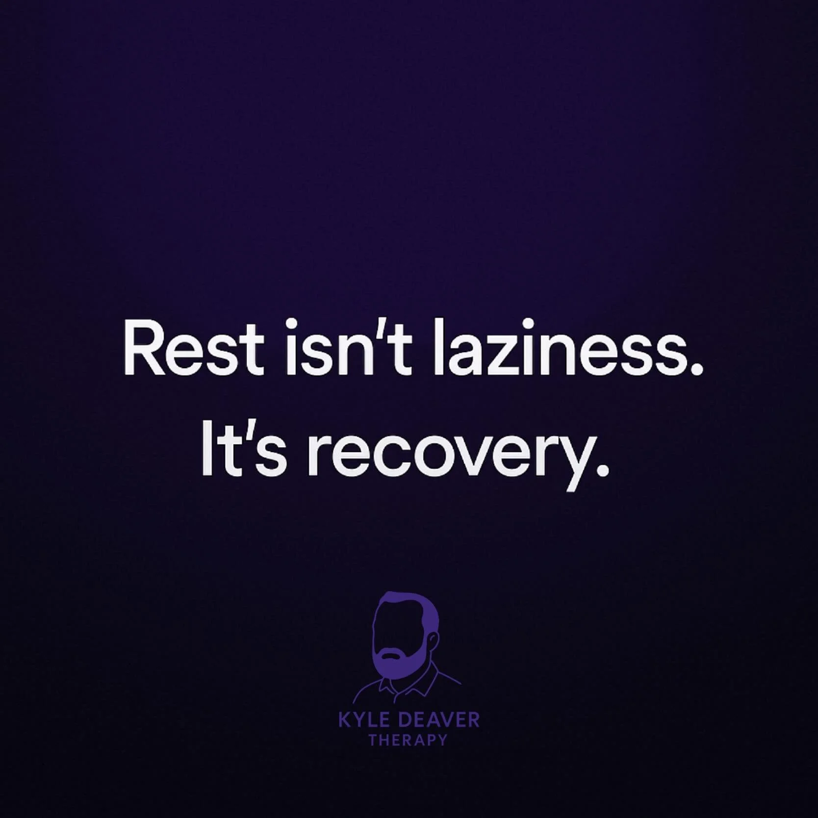 Rest isn&rsquo;t laziness. It&rsquo;s recovery.
Let yourself slow down this weekend without guilt. You&rsquo;ve earned a real break.

#MensMentalHealth #TherapyForMen #BreakTheStigma #MentalHealthAwareness #StrongNotSilent #KyleDeaverTherapy #mentalh