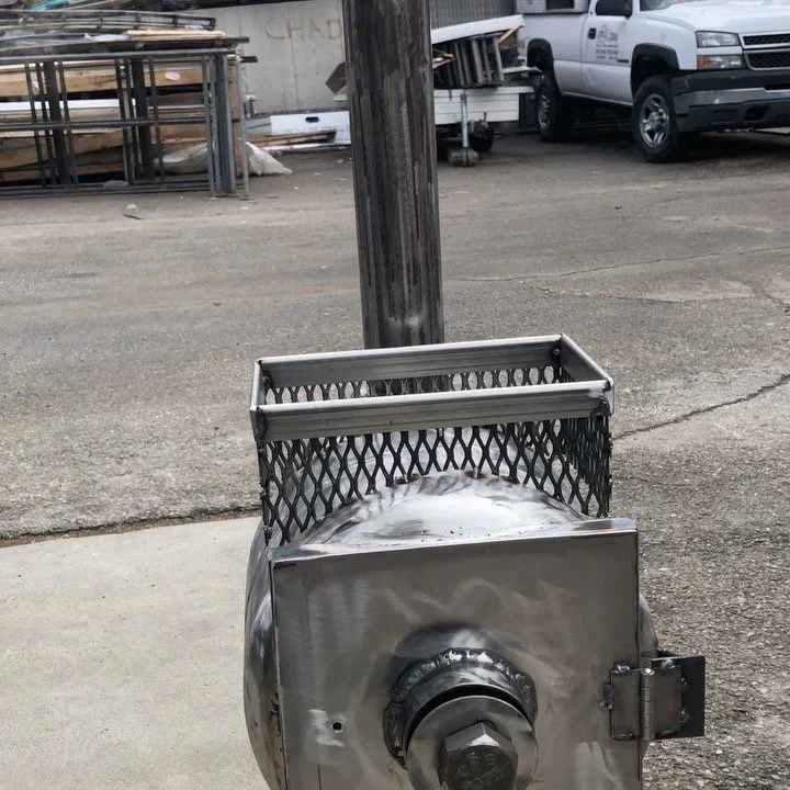 Built a custom wood stove out of a propane tank for a future sauna build!