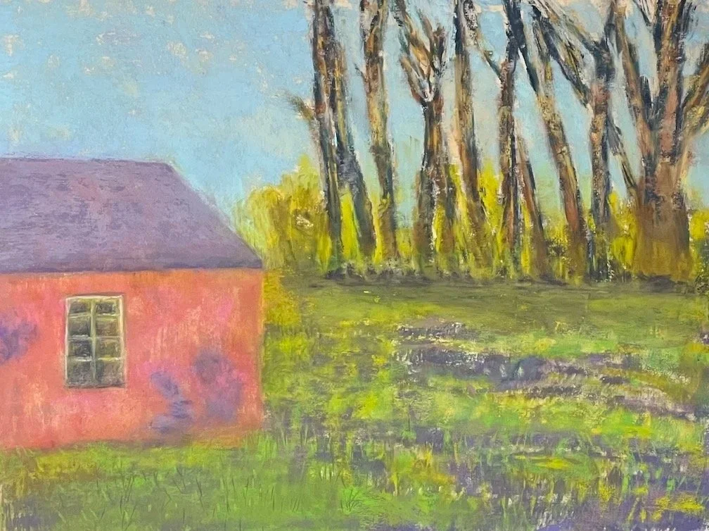 LISA DAIGLE ~ Down the Street, 10.5 x 14, Massachusetts - Quote: "The true meaning of life is to plant trees under whose shade you do not expect to sit.”  - Nelson Henderson