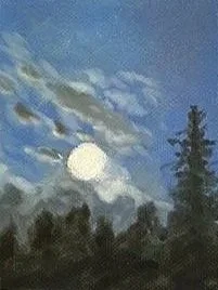 PAMELA CLIFFORD ~ Evening Moon, 8 x 6, Pan pastels on Mi Teinte - “When the power of love overcomes the love of power, the world will know peace.”  - Jimi Hendrix