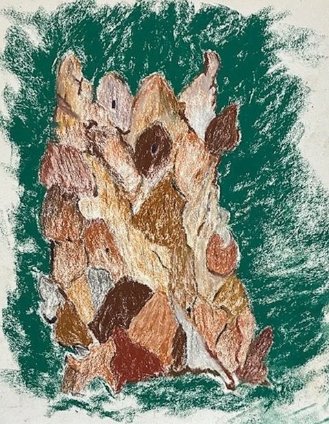 NANCY CLAUSEN ~ 10 x 8 - "The original graphite version of this was done about 5 years ago while taking a drawing class at AB Tech. I thought it might be interesting to do it again using color. Last time I used Strathmore gray. This time I tried a sa