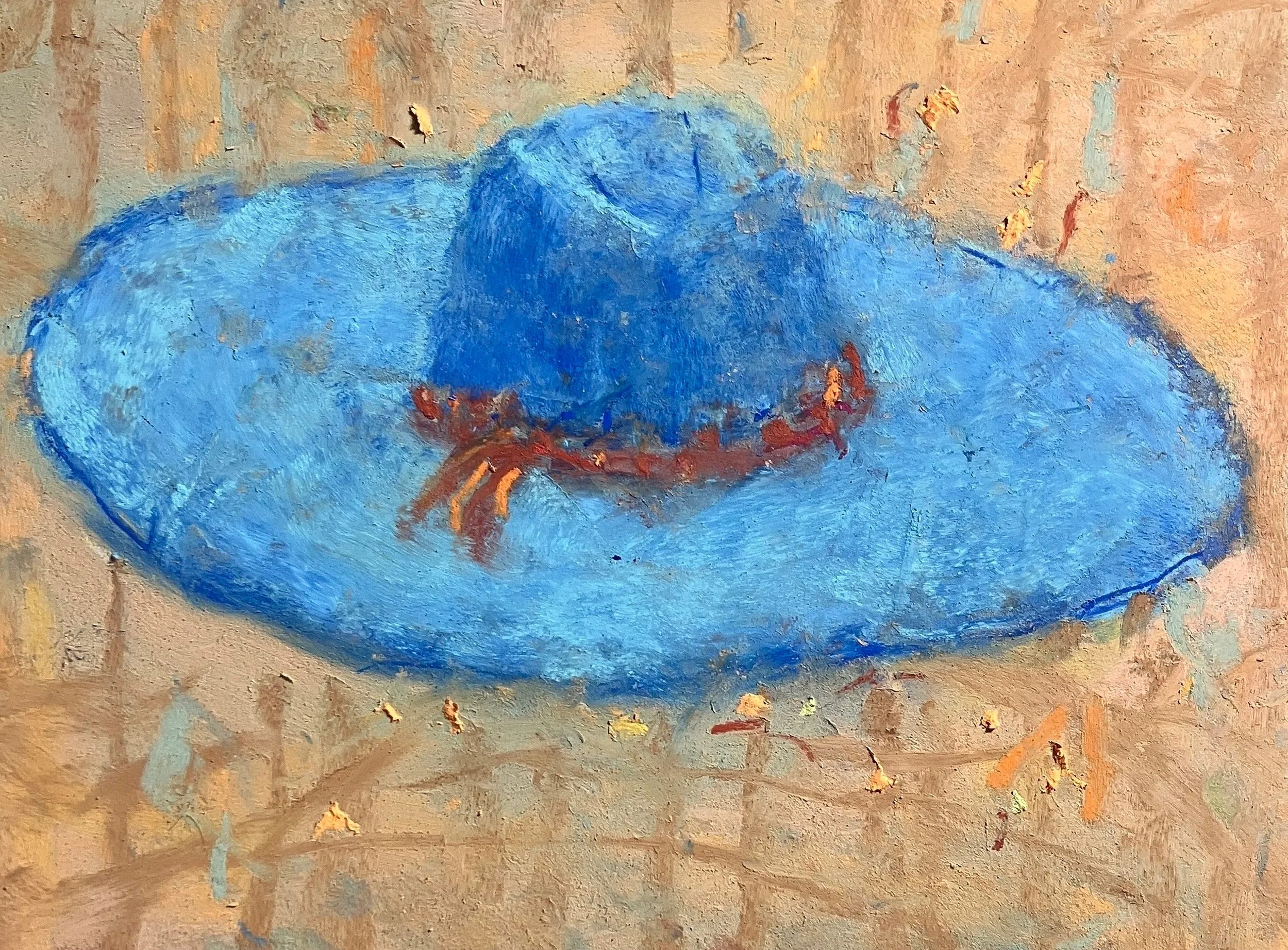 JANE BEST ~ Sun Hat, 5 x 7”, on Uart - "This was an enjoyable adventure. Although I do think this does look somewhat like a hat, it makes me think of a flying saucer from the 'Jetson' era." - Morganton, NC