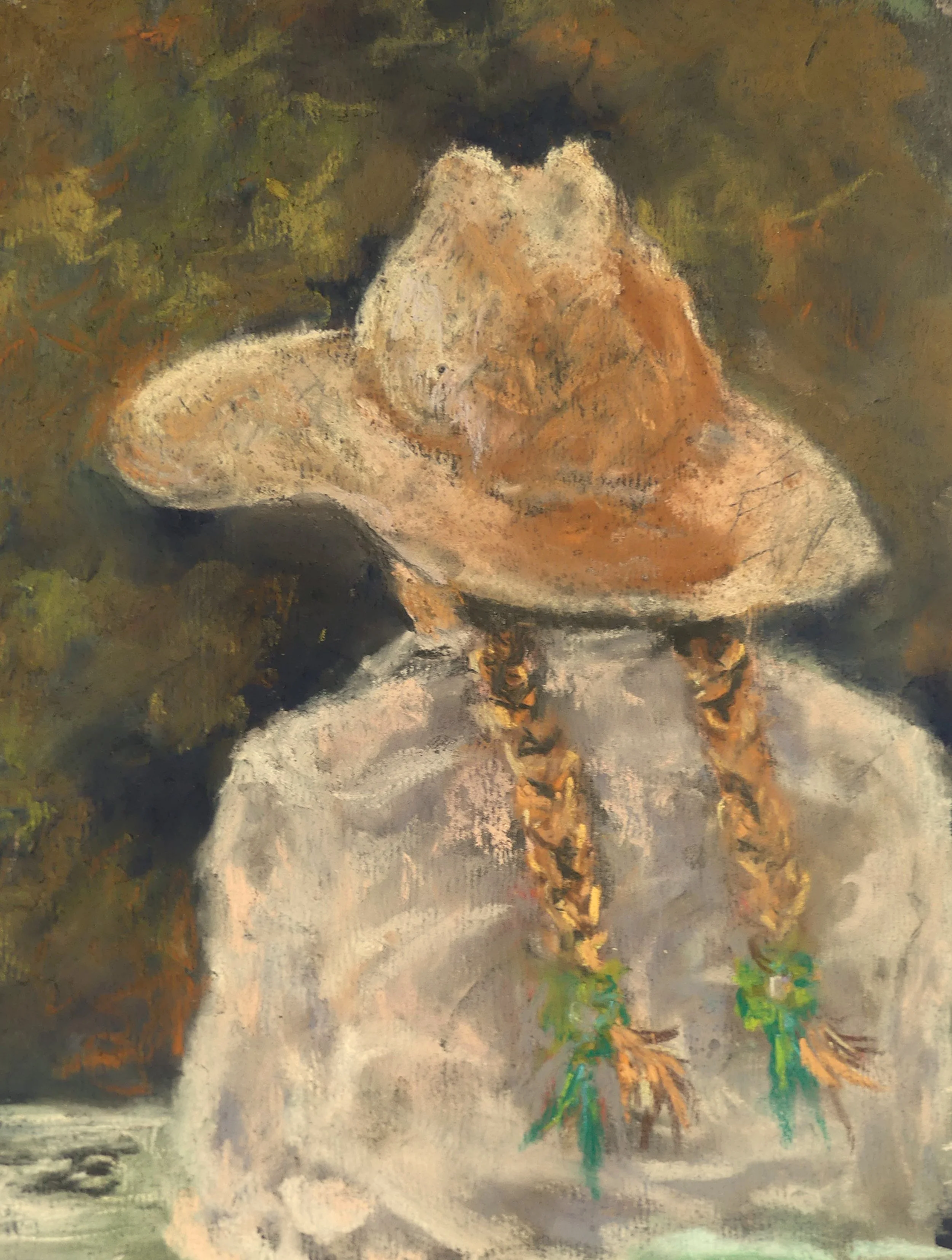 LINDA MEDDERS-JACKSON ~ Watching Sissy Ride, mixed pastels and pencils - "Trying to learn to do a fast painting and trying to do it without the detail (boy this is hard to do)." - Cross, NC
