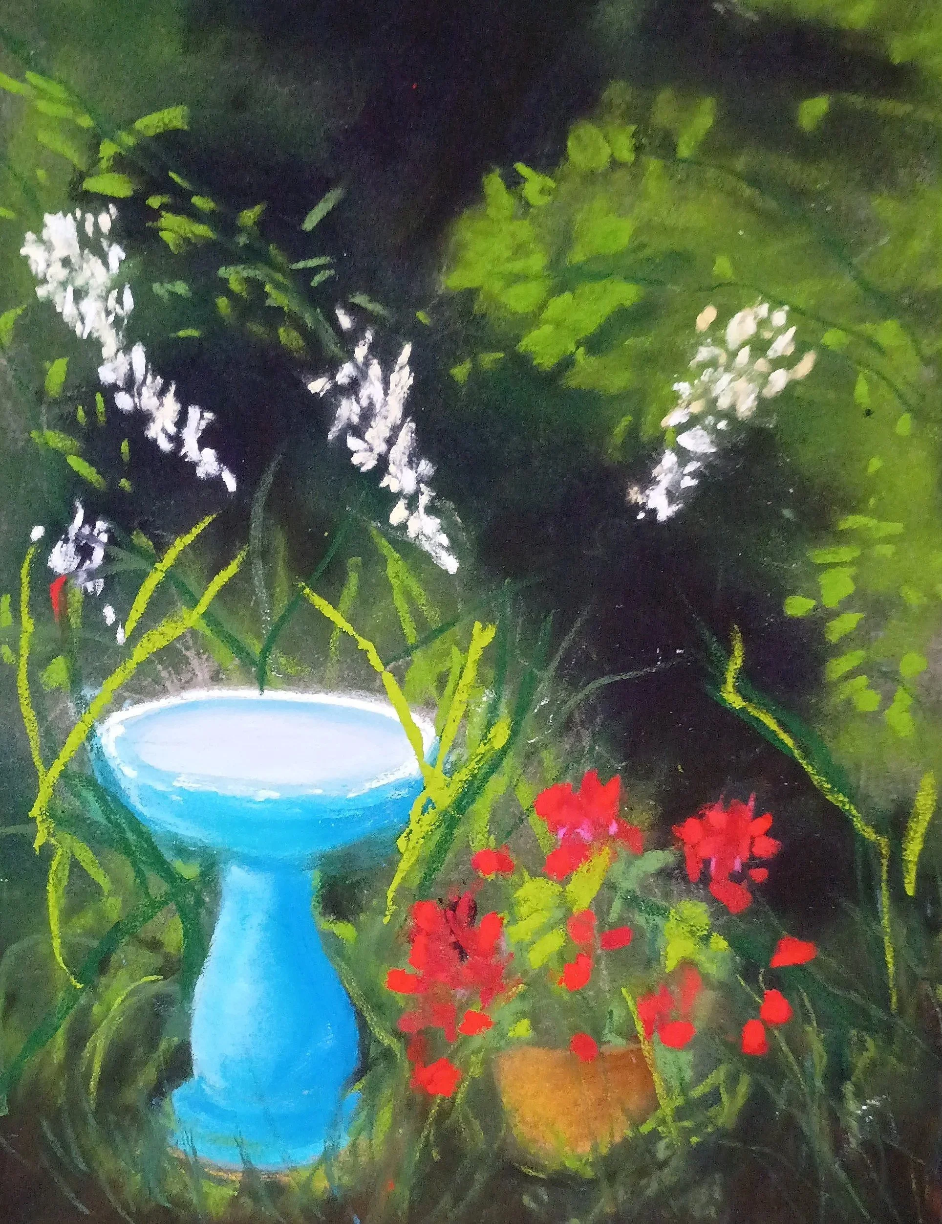 JANICE JACKSON ~ Winnie's Garden, using mostly pastels from the Jack Richeson Primary set on Uart 400 - "My husband's summer garden has the perfect colors for our challenge!" - Hendersonville, NC