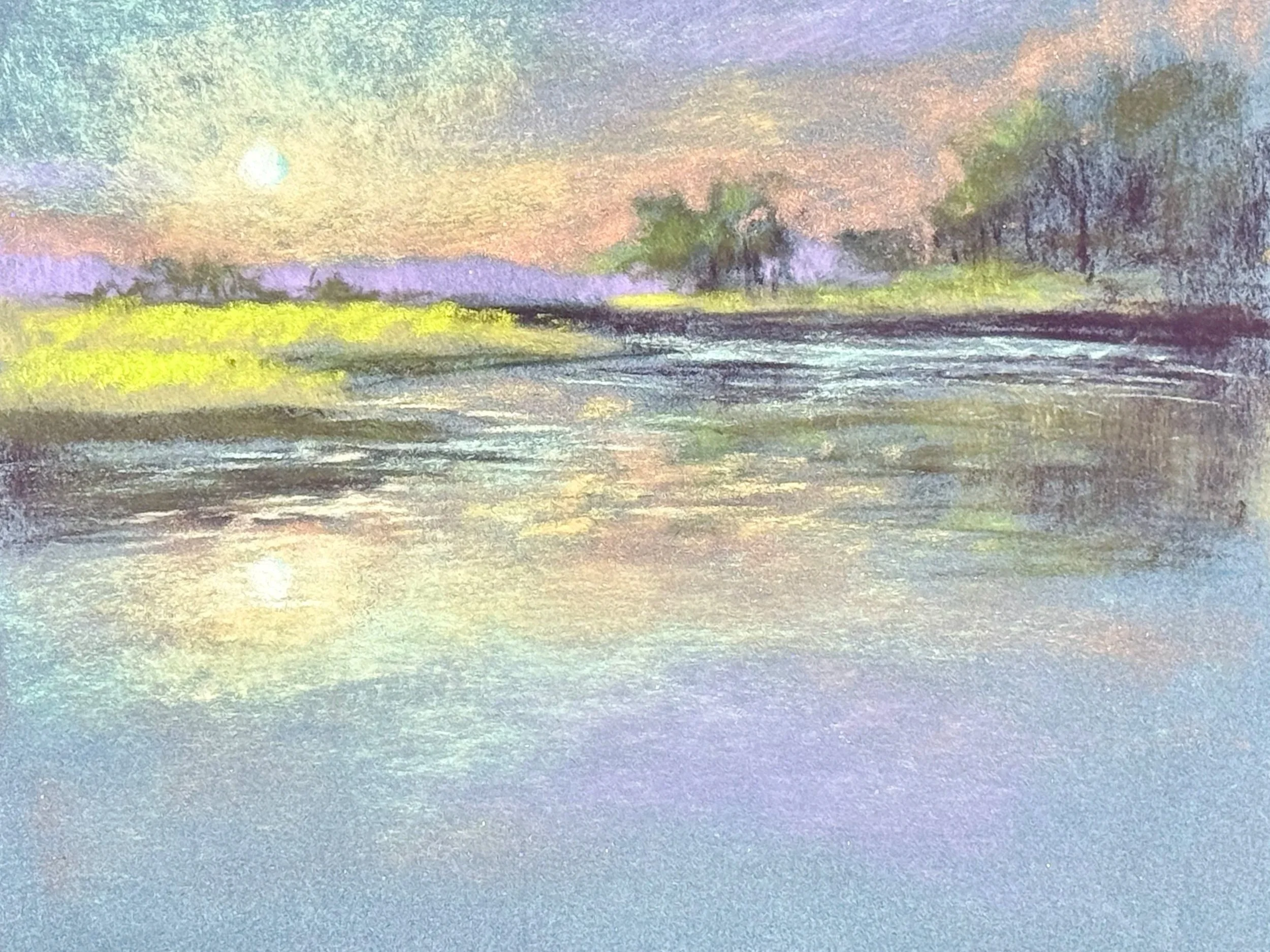 TERRILYNN DUBREUIL ~ Salt Marsh Morning Sparkle - "Up at dawn and off to the salt marsh in Maine. Working on a paper I’m not familiar, nor happy, with. Always worth an experiment." - Windham, Maine