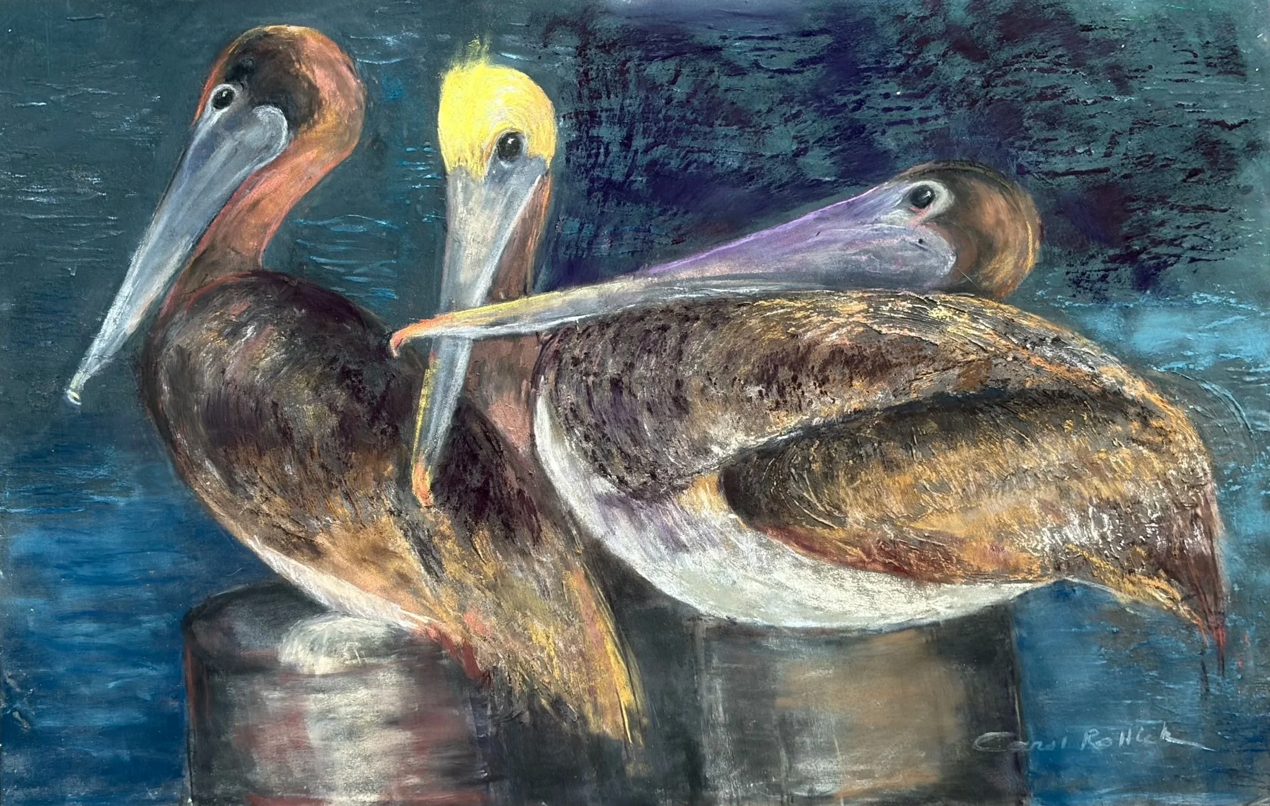 CAROL ROLLICK ~ 12.75 x 19.75” - "I started this another time, but the challenge for three of a kind was the impetus needed to work on it and finish it. I still don’t know if it’s finished but I like it a whole but I like it much better and will tota