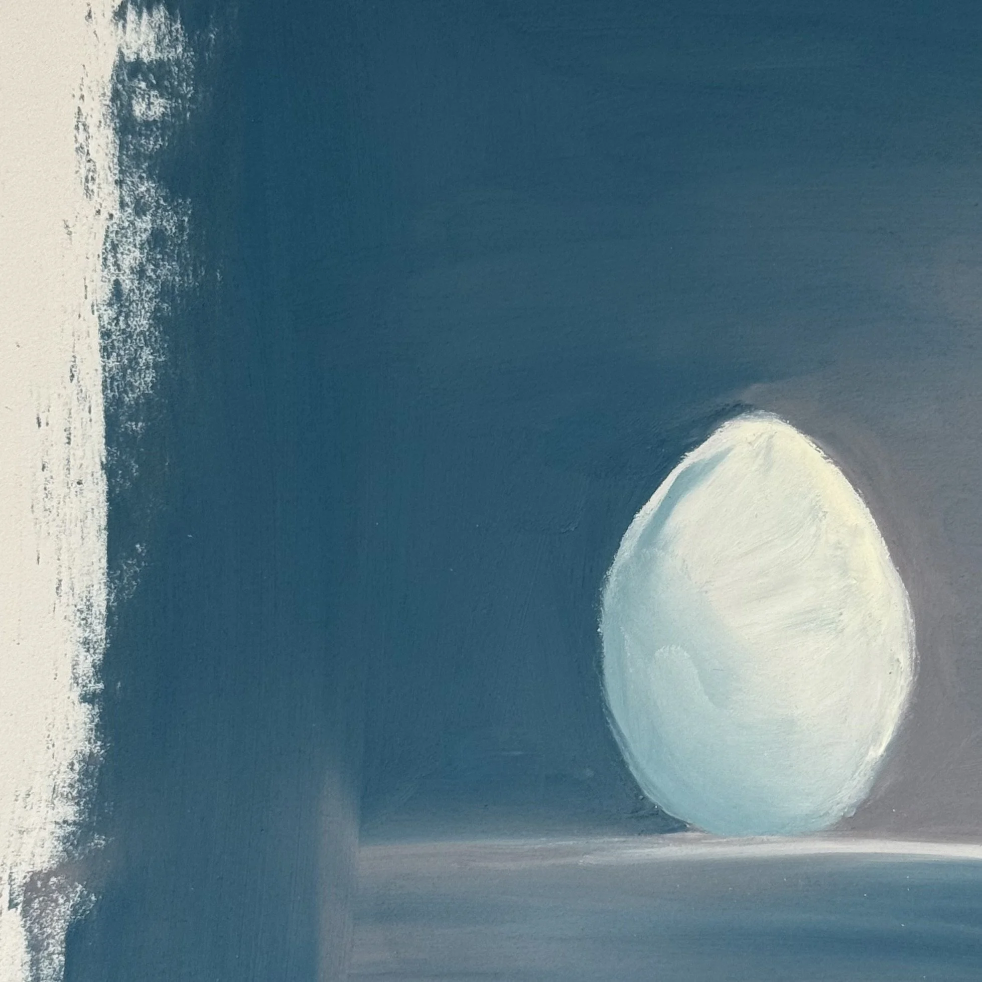 
MACIEJ BOBOWICZ ~ Memory Egg - "You got me by surprise this time with no egg or chicken close by 🫣 My painting of this white egg was painted completely from memory trying to follow all the rules of lighting and shadows with limited number of pastel