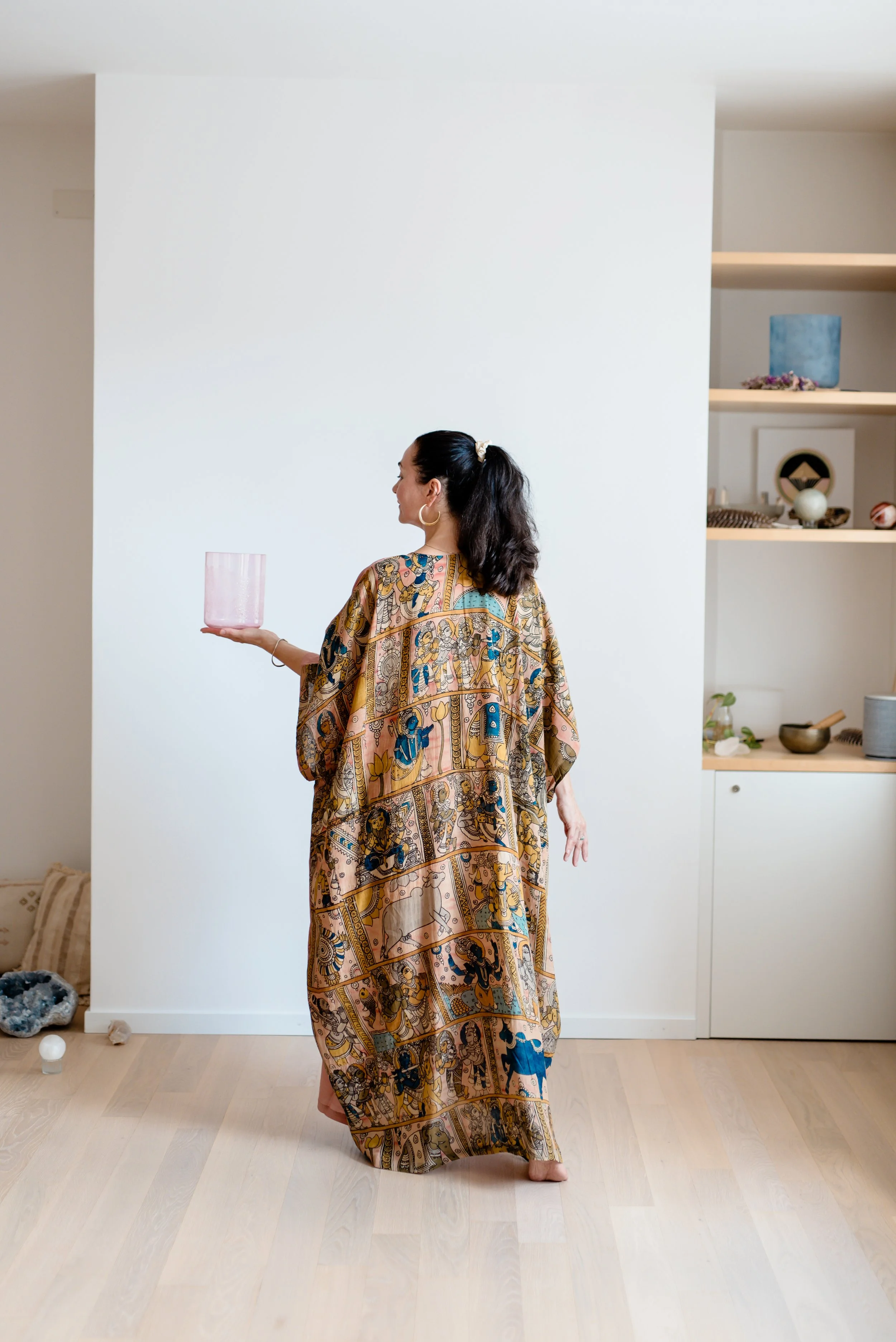 Pink Krishna Hariṇī Kaftan