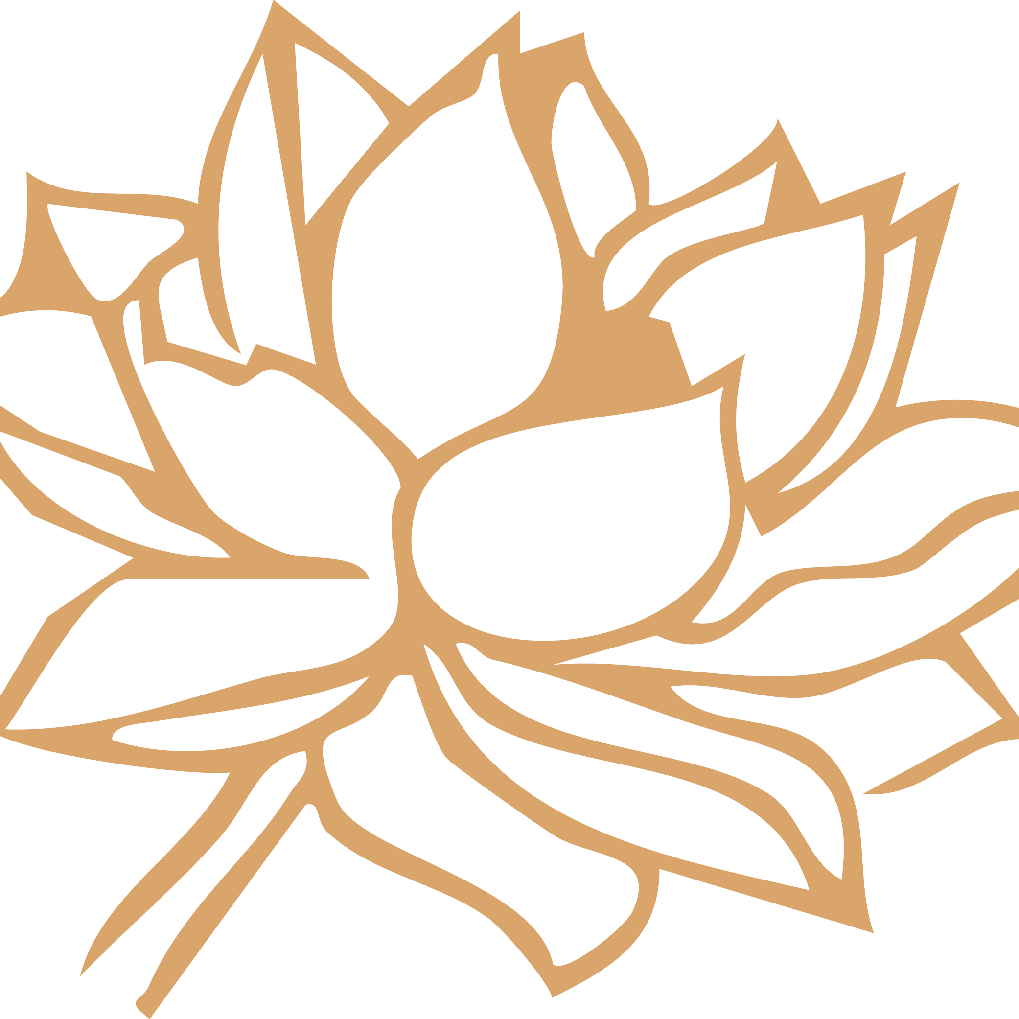 Outline drawing of a flower with multiple petals in beige color on a black background.