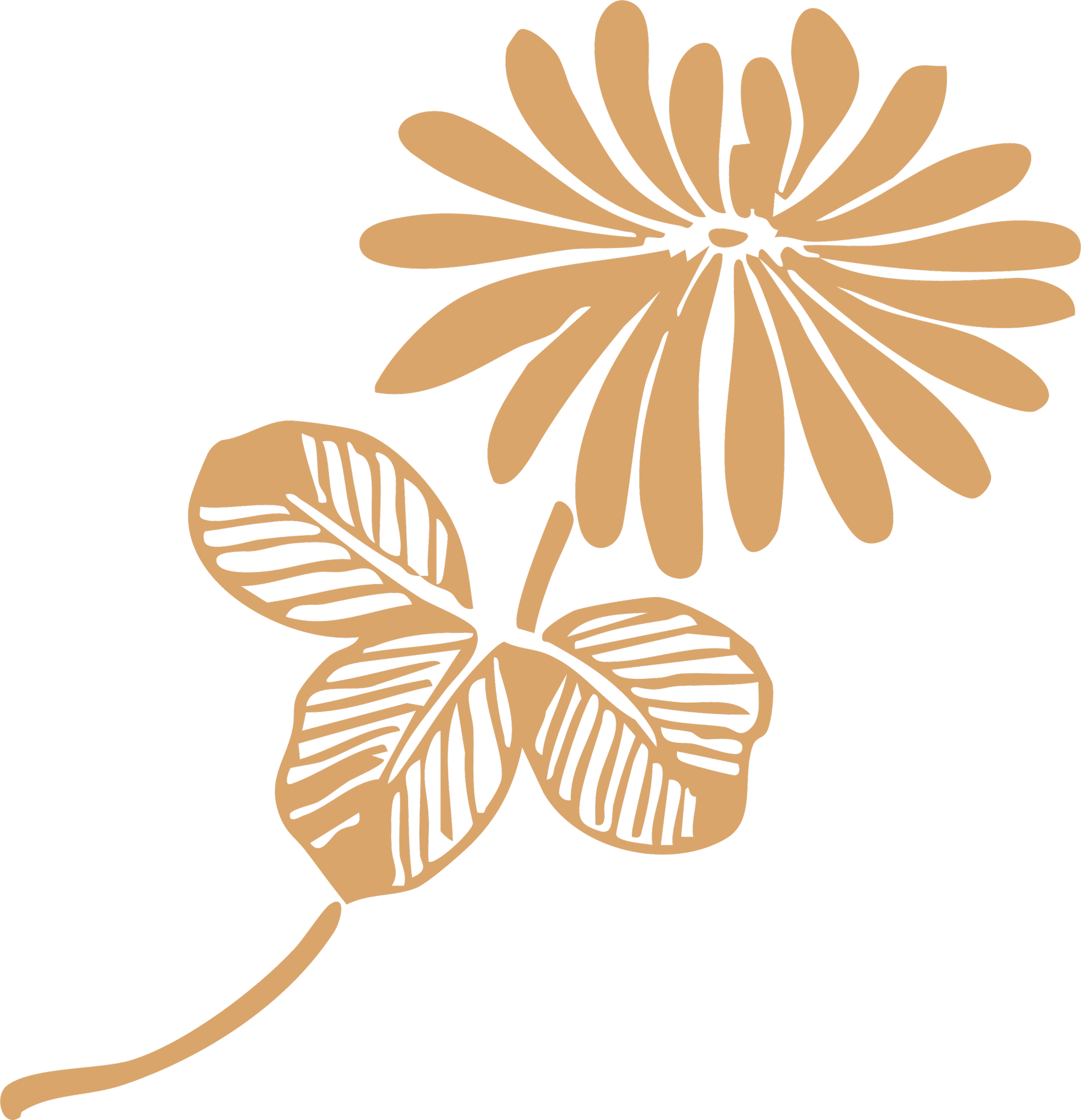 Decorative botanical flower motif.