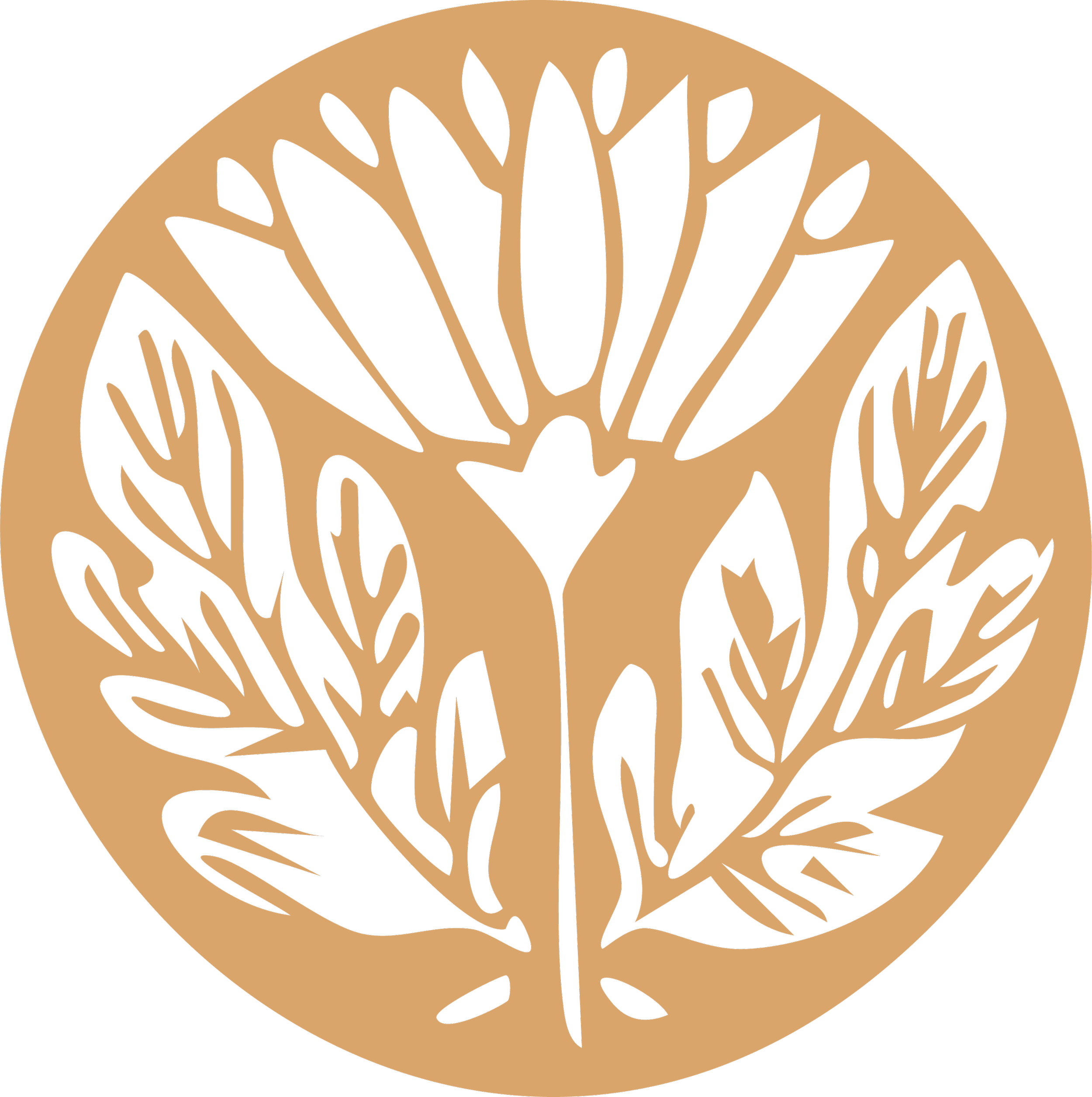 Human figure surrounded by botanical elements representing intentionality in holistic healing practices.