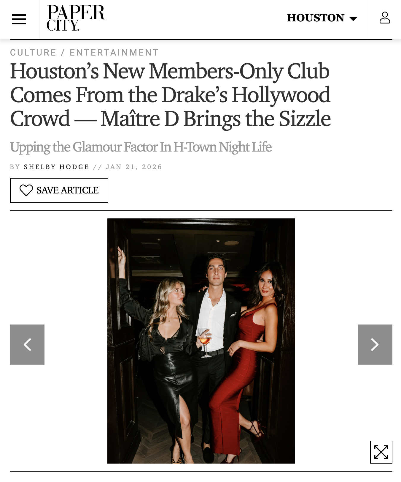 PAPERCITY Houston’s New Members-Only Club Comes From the Drake’s Hollywood Crowd — Maître D Brings the Sizzle