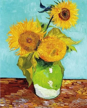 van Gogh - 3 Sunflowers - Single Throw